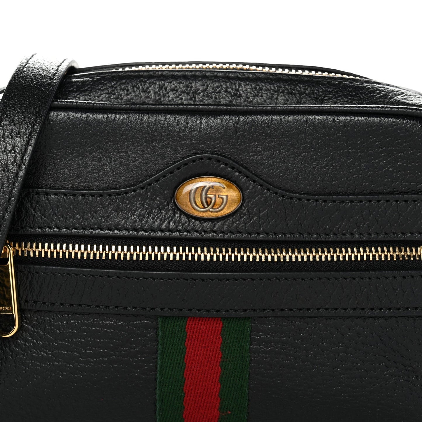 Calfskin Web Mini Ophidia Shoulder Bag Black