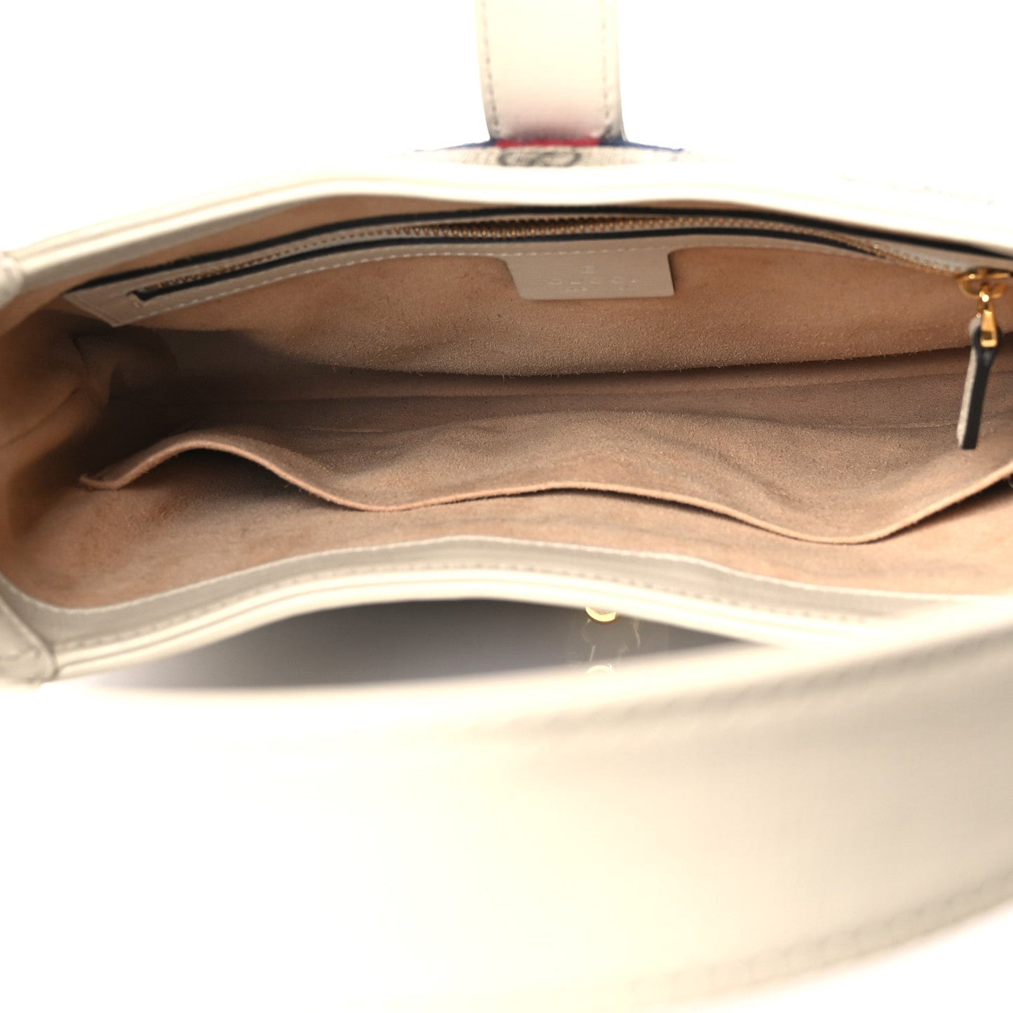 GG Supreme Monogram Azalea Calfskin Web Small Jackie 1961 Hobo Beige Ebony Mystic White