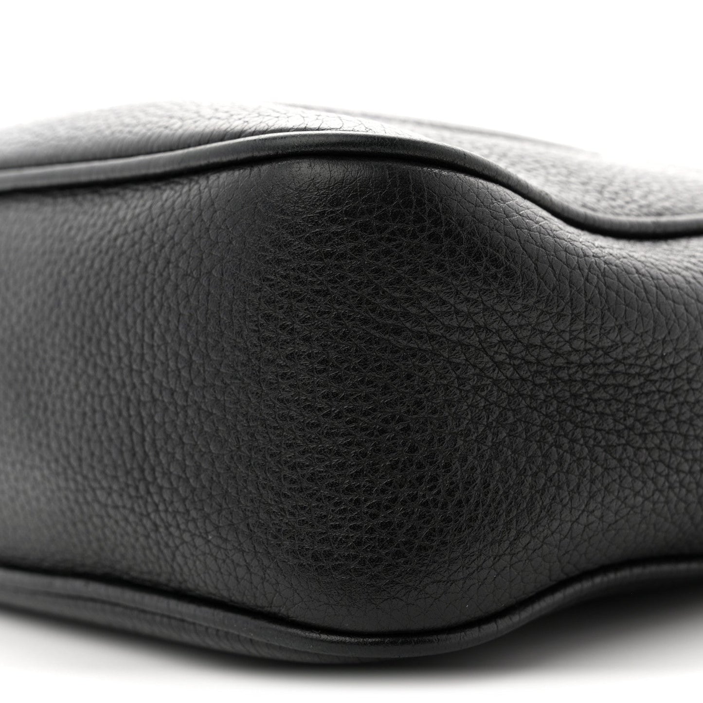 Pebbled Calfskin Small Soho Disco Bag Black