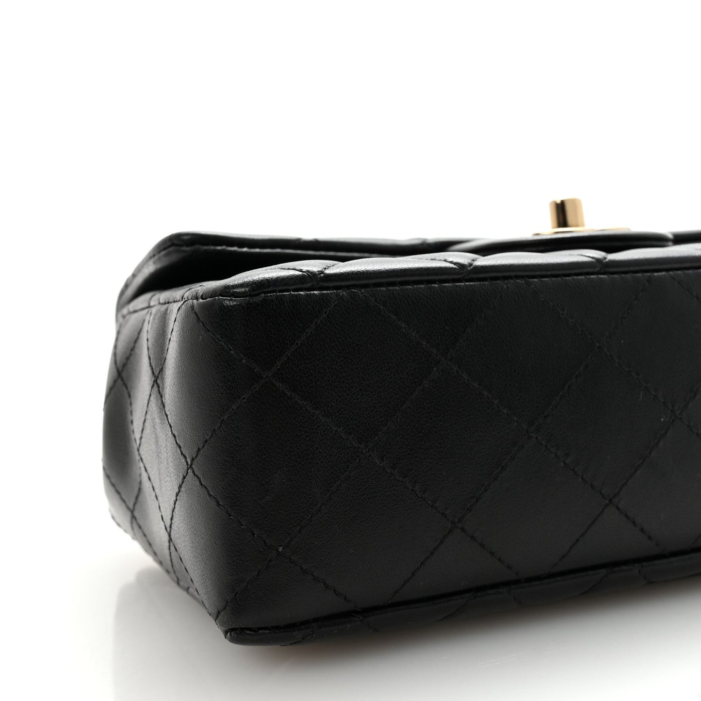 Lambskin Quilted Mini Rectangular Flap Black