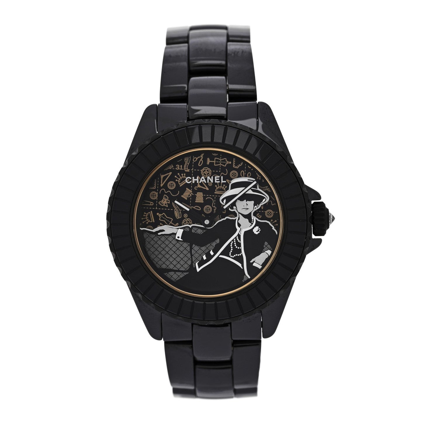 Stainless Steel Ceramic 38mm J12 Limited Edition Mademoiselle Couture Automatic Watch Black