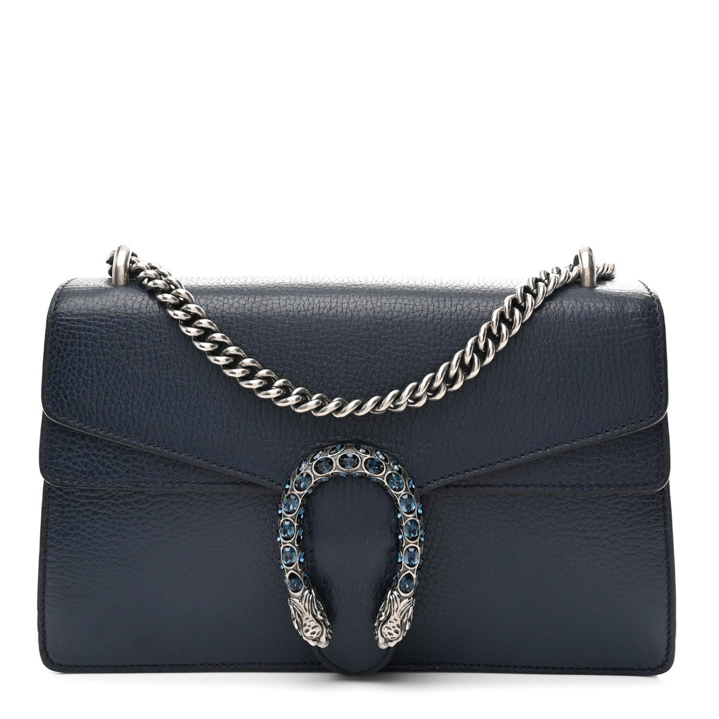 Dollar Calfskin Crystal Small Dionysus Shoulder Bag Blue Agata Montana Sapphire