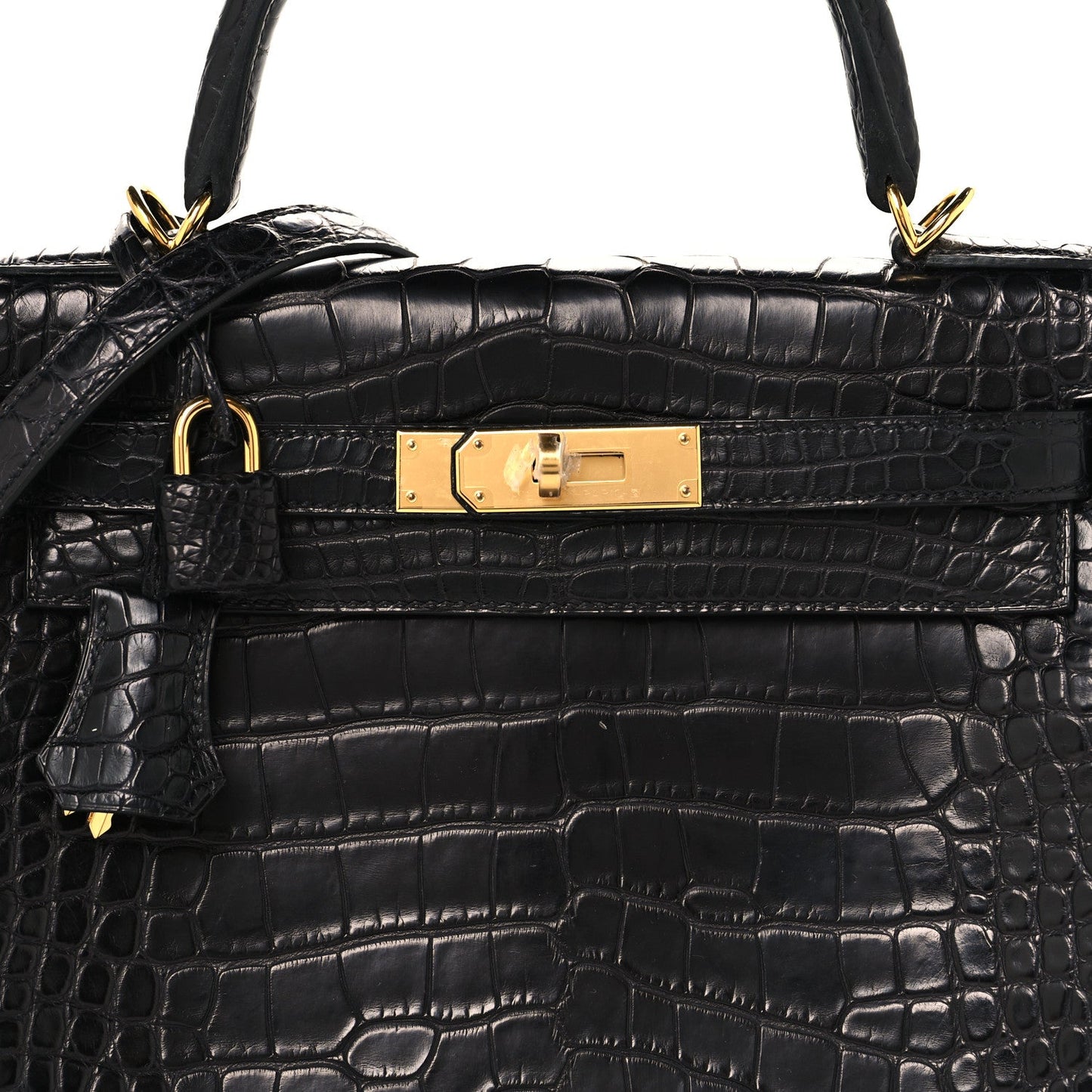 Matte Alligator Kelly Retourne 28 Black