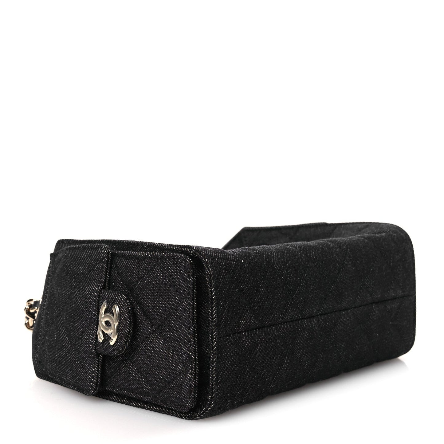 Denim Quilted Mini Chanel 25 Handbag Dark Blue