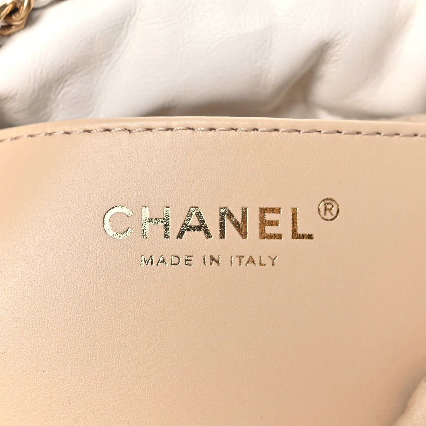 Shiny Calfskin Quilted Mini Chanel 22 White