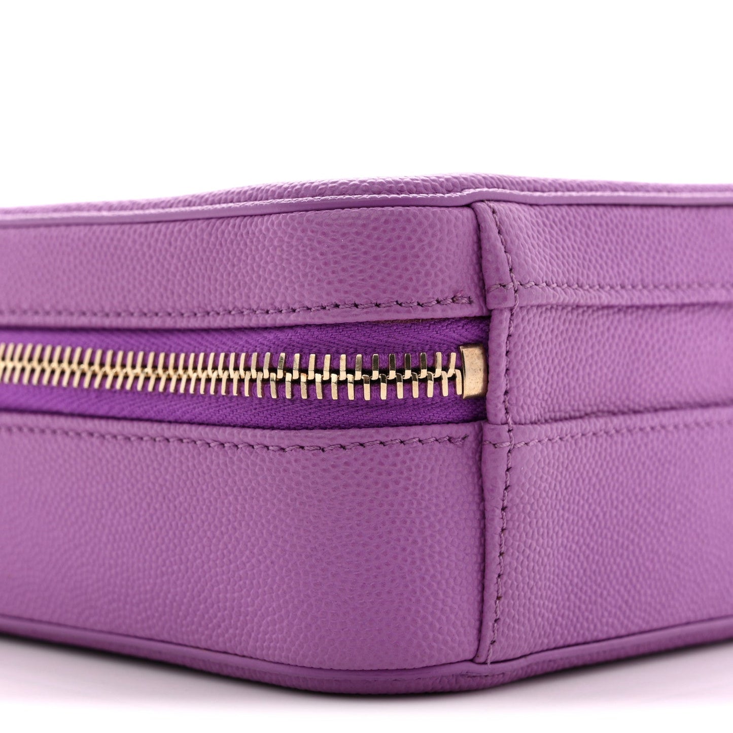 Caviar Quilted CC North South Filigree Vanity Case Purple