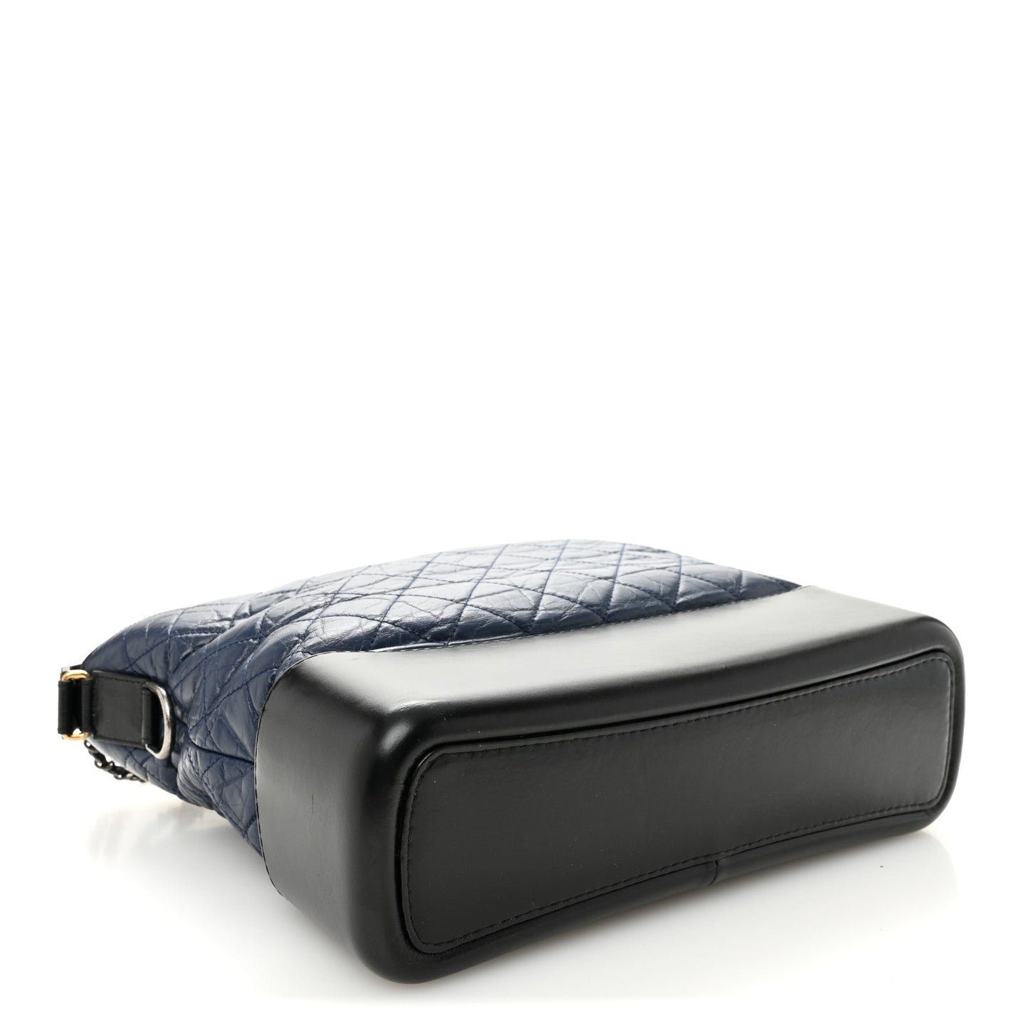 Aged Calfskin Quilted Large Gabrielle Hobo Navy Black