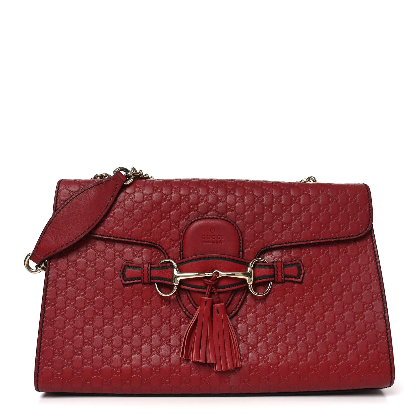 Microguccissima Medium Emily Chain Shoulder Bag Red