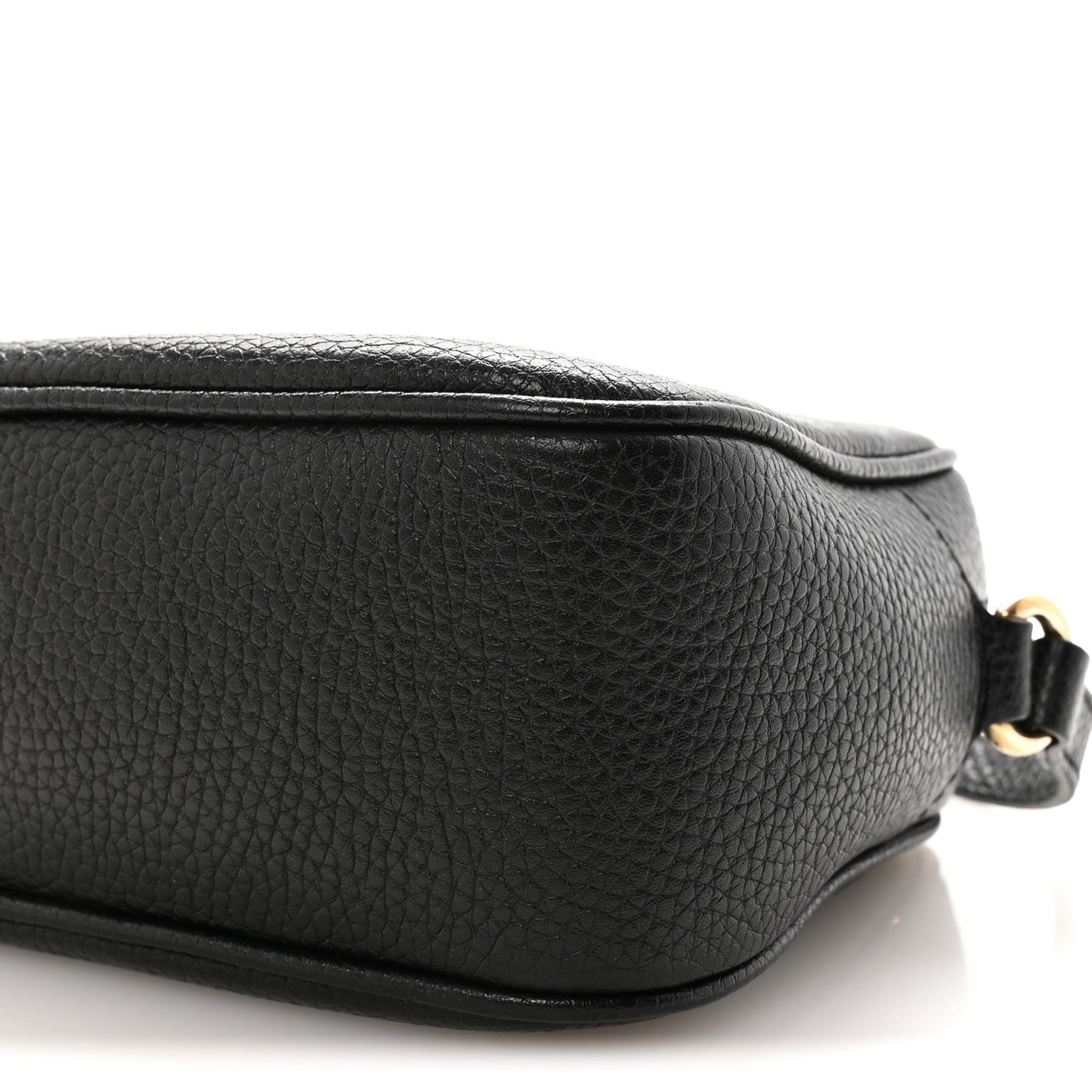Pebbled Calfskin Small Soho Disco Bag Black