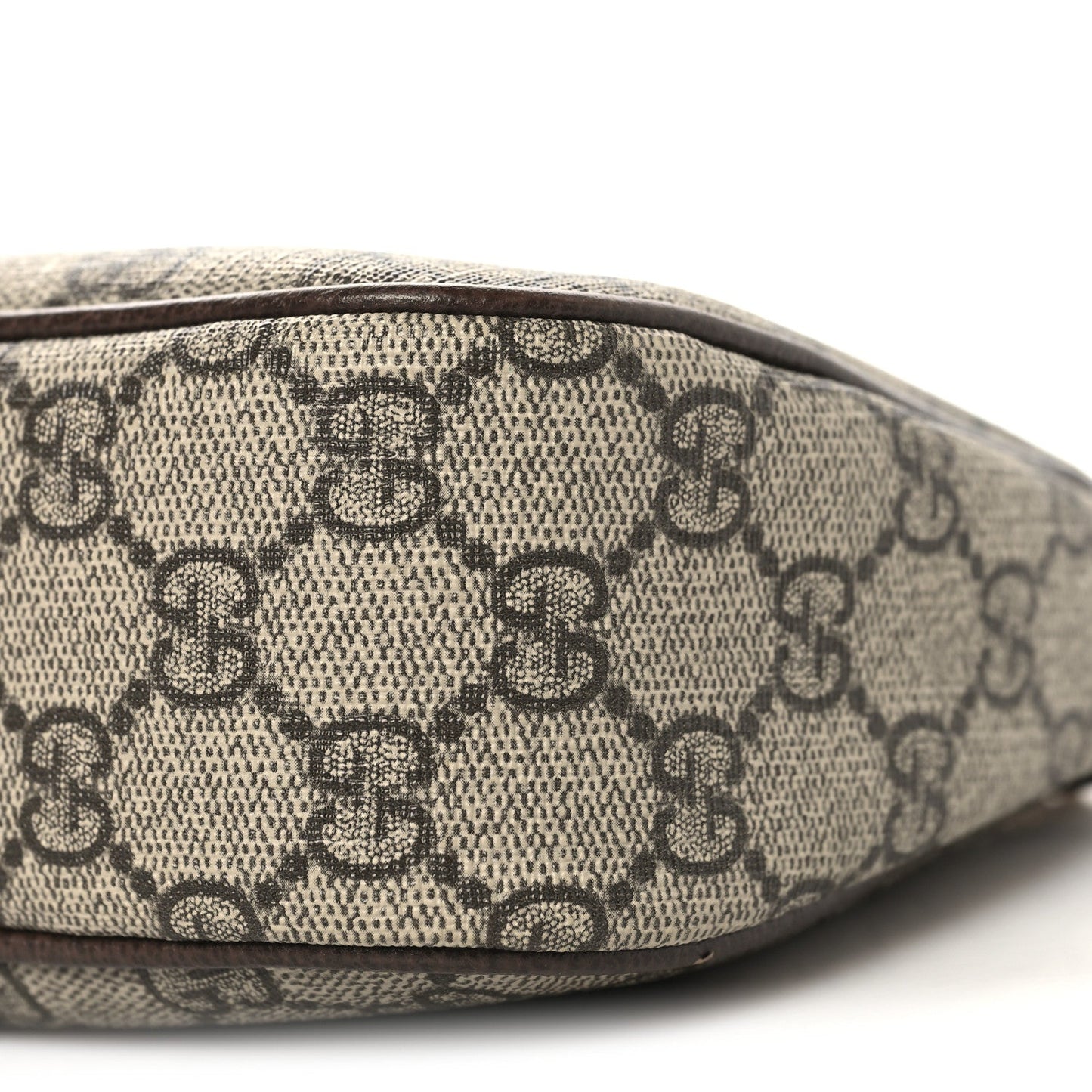 GG Supreme Monogram Textured Dollar Calfskin Web Small Ophidia GG Handbag Beige Ebony New Acero