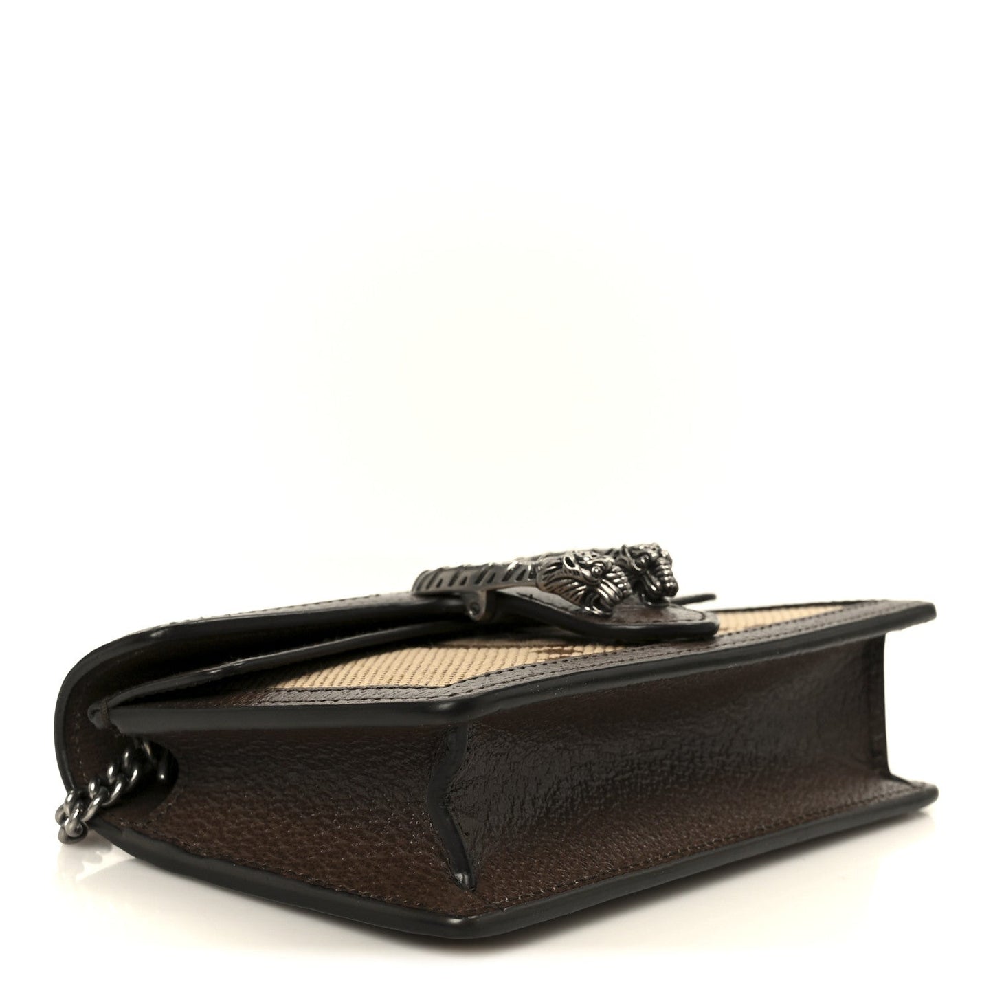 Monogram Jumbo GG Textured Dollar Calfskin Super Mini Dionysus Shoulder Bag Camel Ebony New Acero