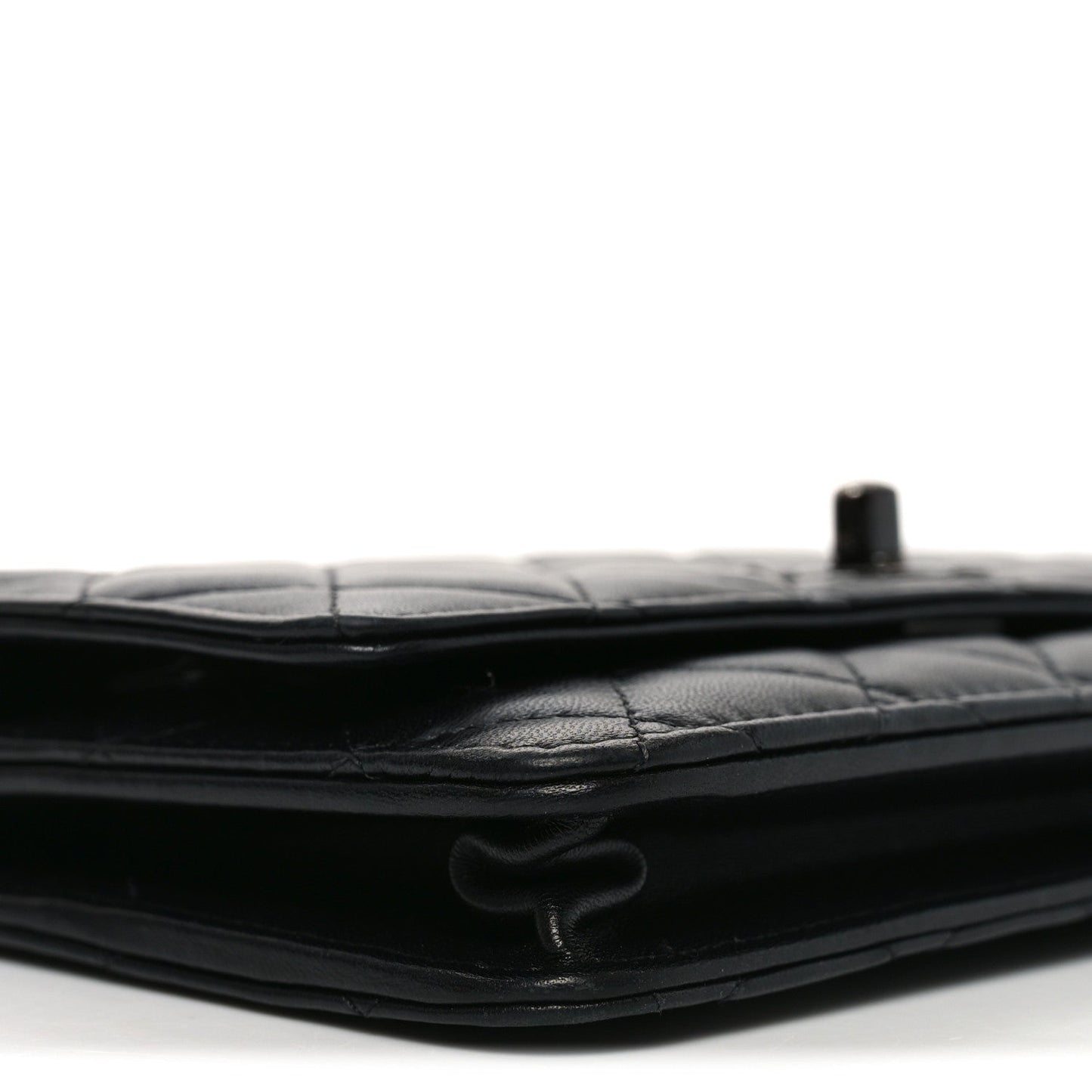 Lambskin Quilted Trendy CC Wallet On Chain WOC So Black