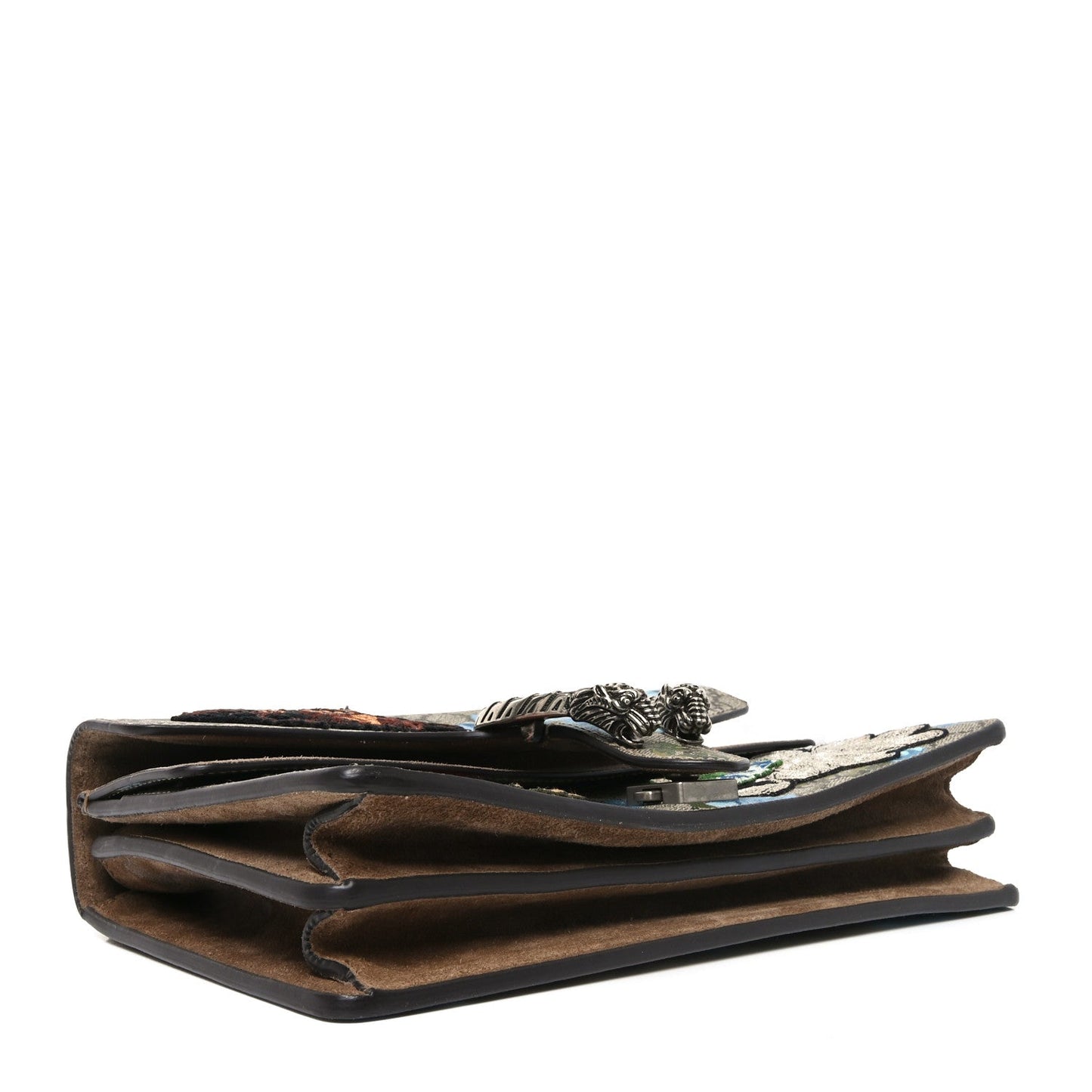 GG Supreme Monogram Blooms Print Embroidered Small Dionysus Shoulder Bag Blue Taupe