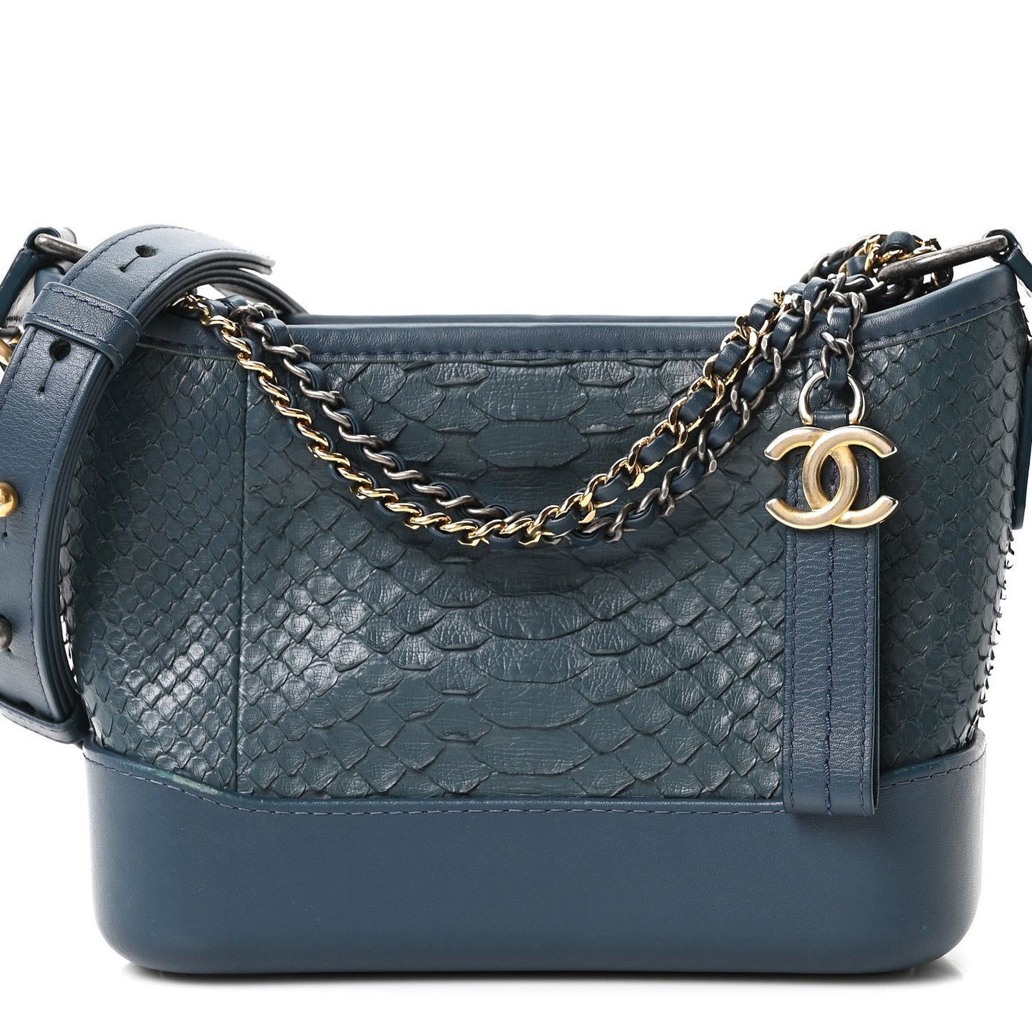 Snakeskin Small Gabrielle Hobo Blue