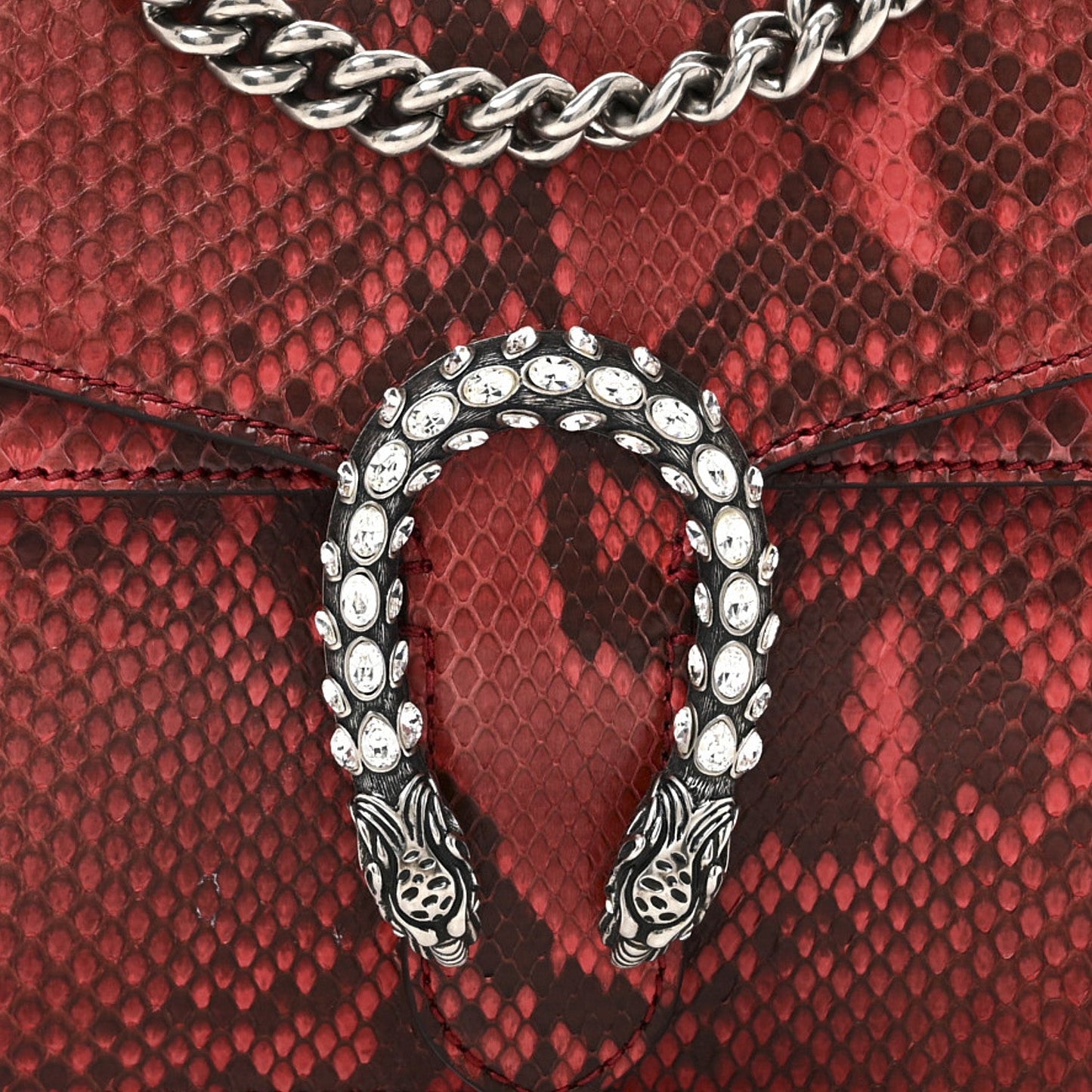 Snakeskin Mini Dionysus Shoulder Bag Red