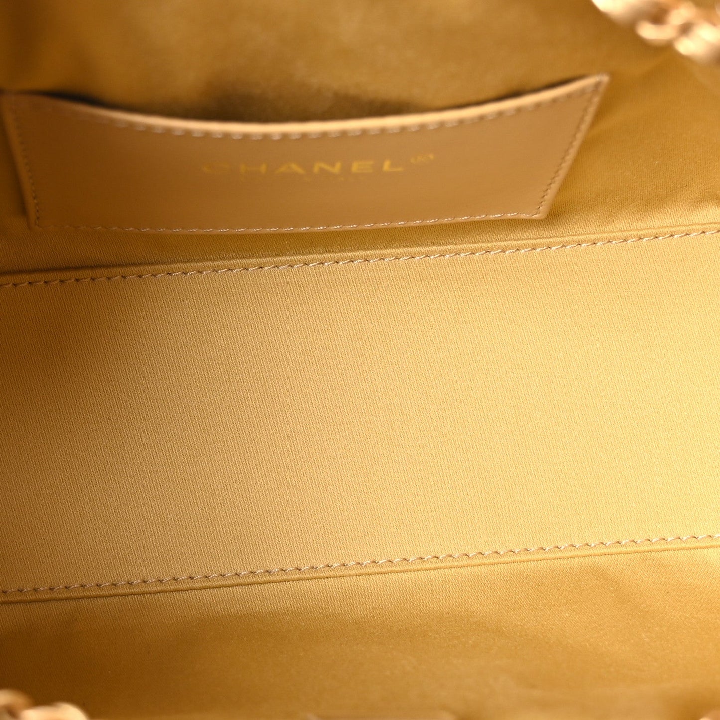 Metallic Caviar Quilted Mini Chanel 25 Handbag Gold