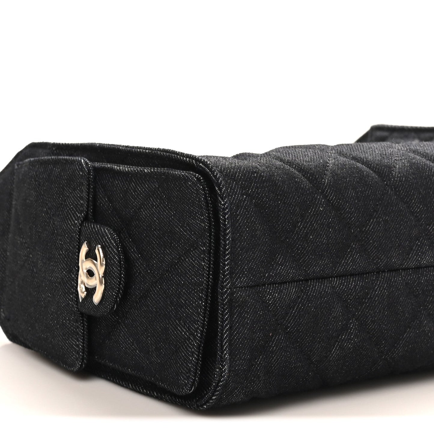 Denim Quilted Mini Chanel 25 Handbag Dark Blue