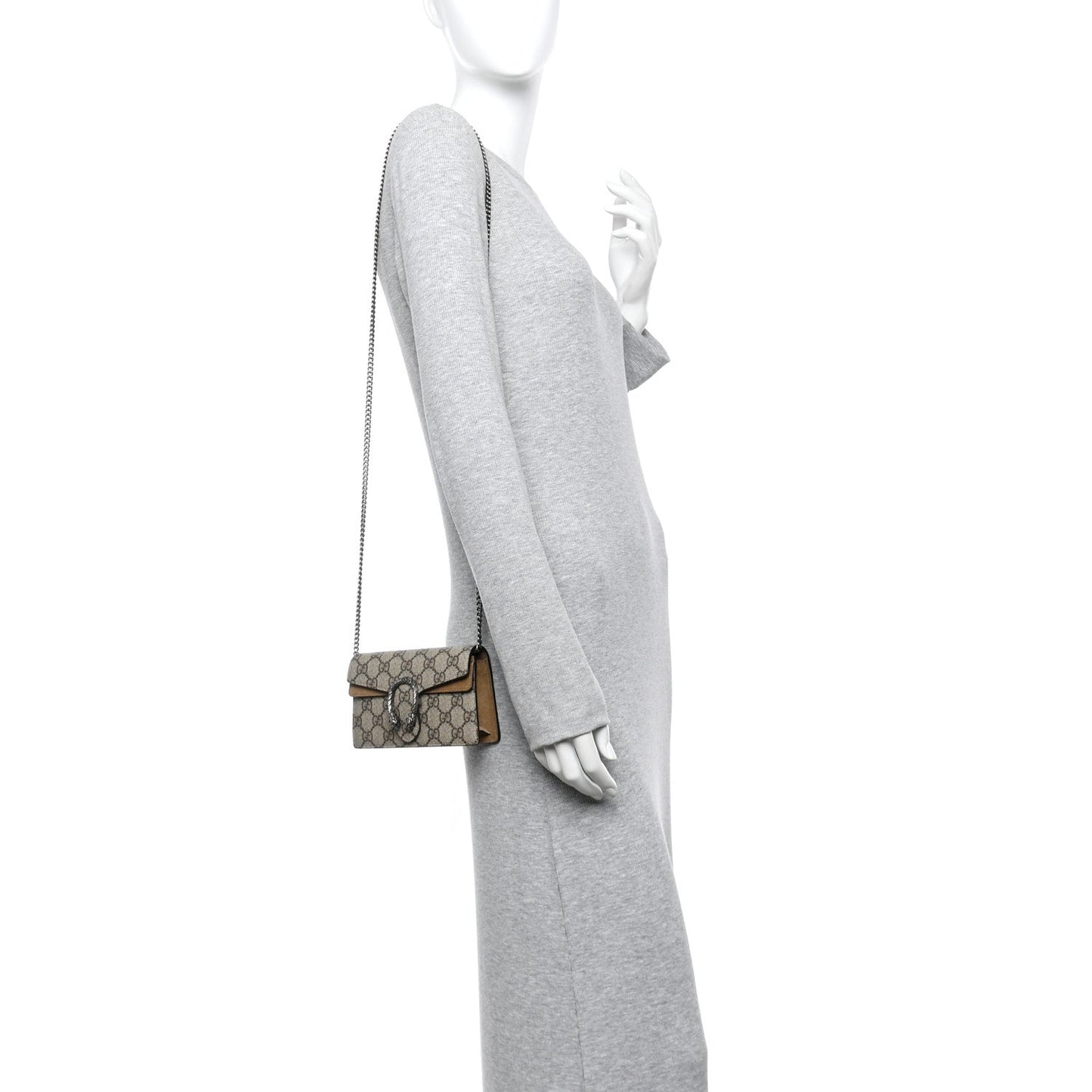 GG Supreme Monogram Super Mini Dionysus Shoulder Bag Taupe