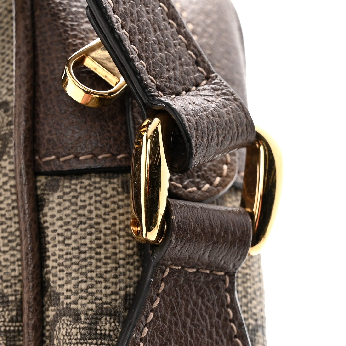GG Supreme Monogram Web Mini Ophidia Shoulder Bag Brown