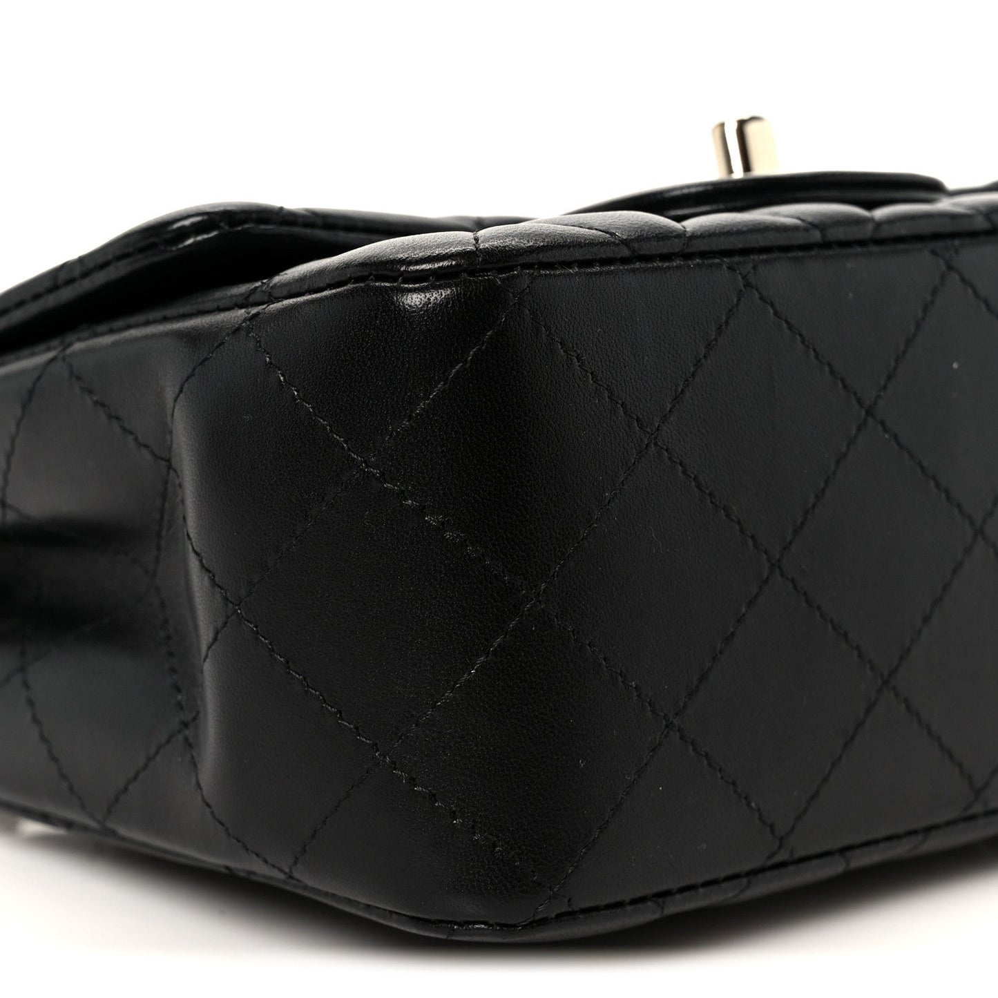 Lambskin Quilted Mini Square Flap Black