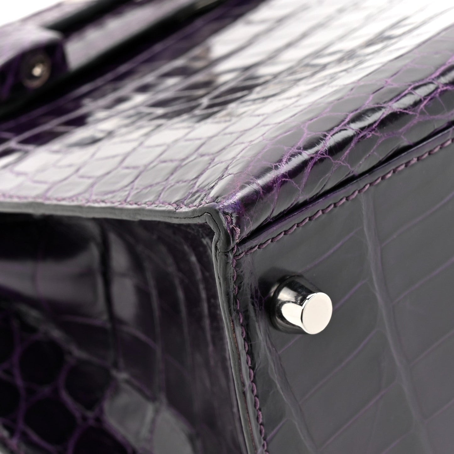 Shiny Niloticus Crocodile Kelly Sellier 28 Amethyst