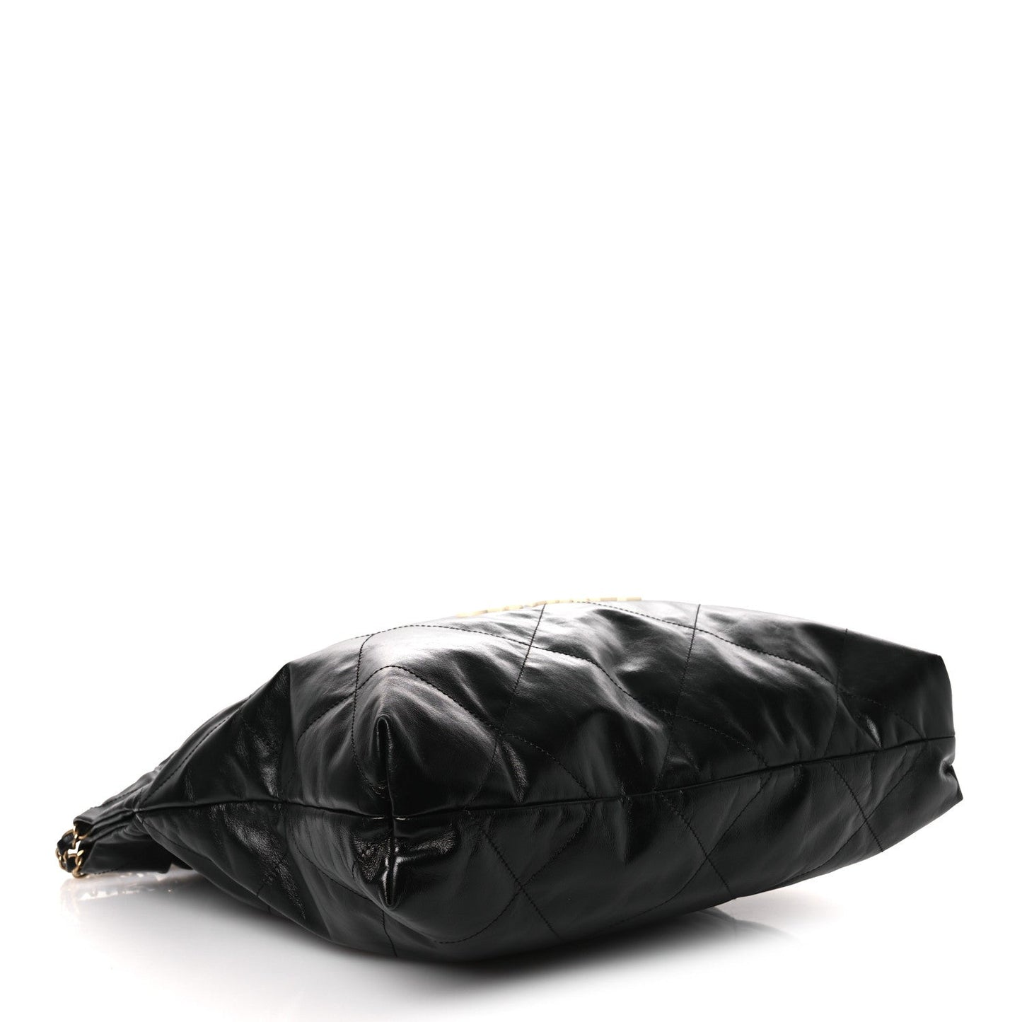 Shiny Calfskin Quilted Chanel 22 Black White