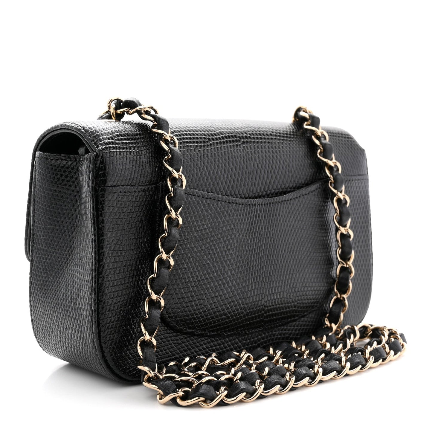 Lizard Mini Rectangular Flap Black