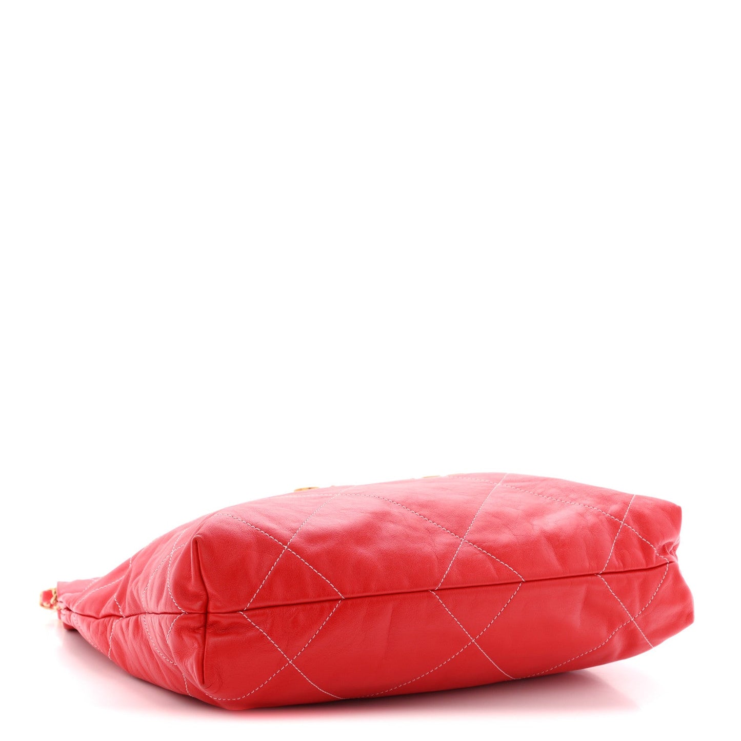 Shiny Calfskin Stitched Quilted Small Chanel 22 Red