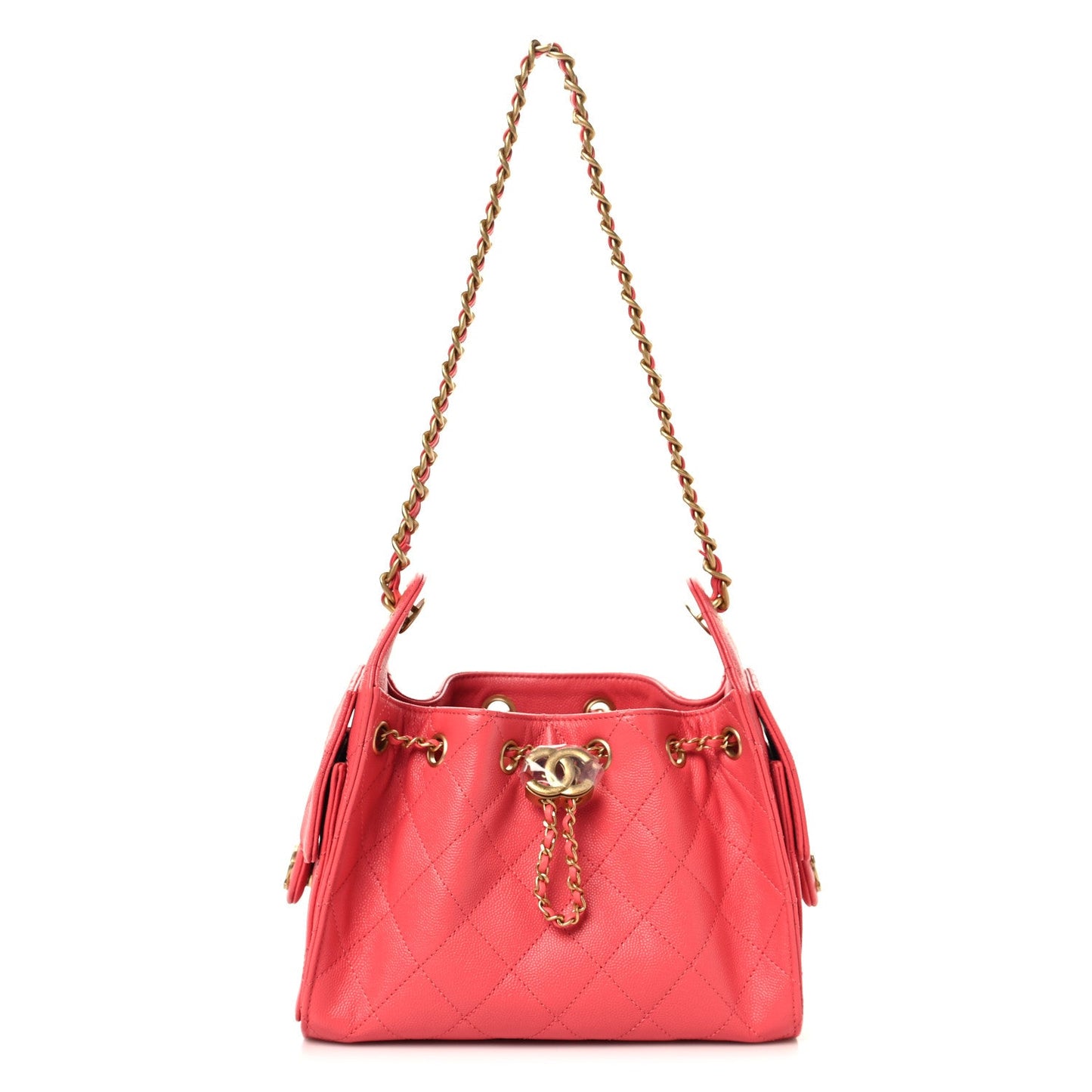 Caviar Quilted Mini Chanel 25 Handbag Coral