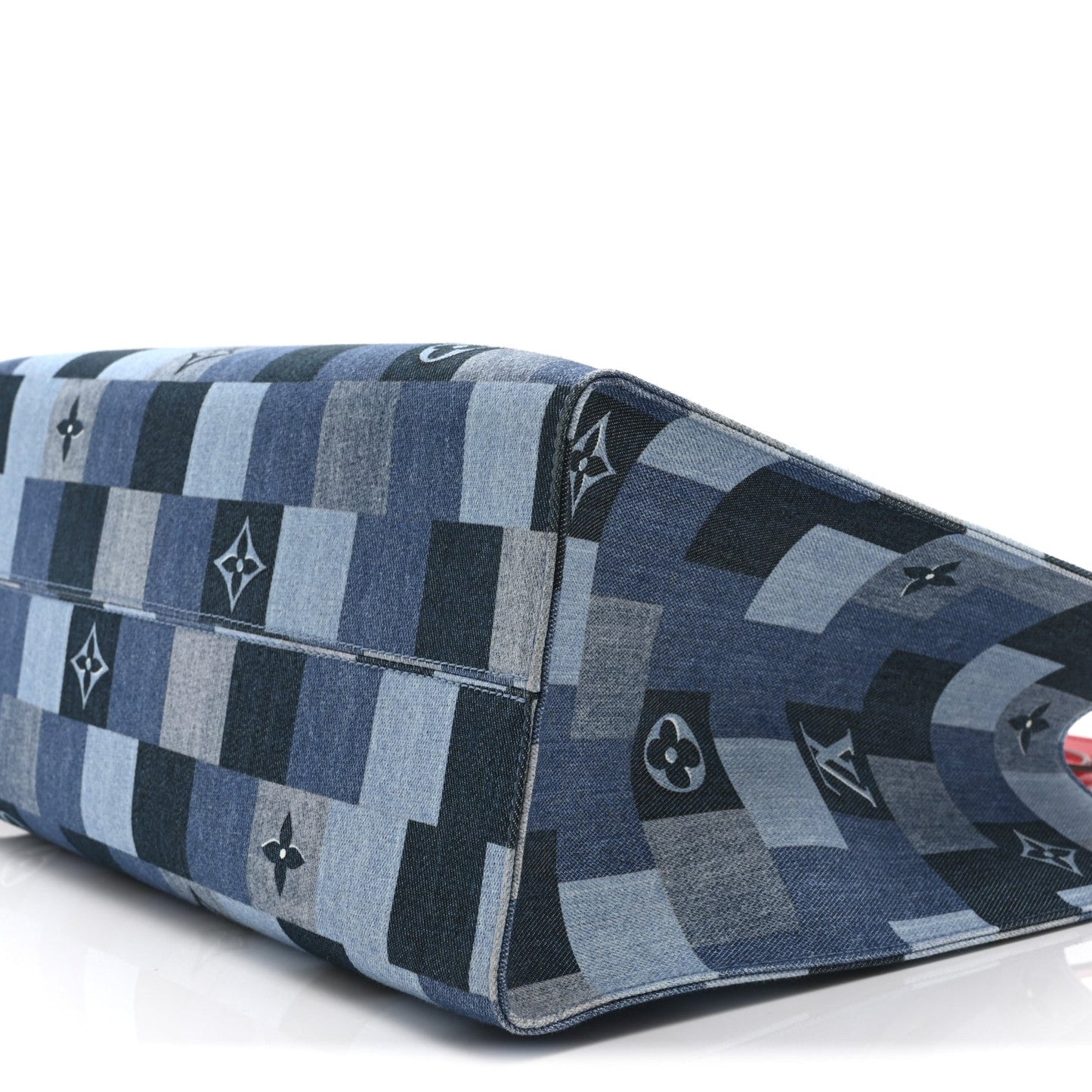 Denim Damier Monogram Onthego Blue Rouge