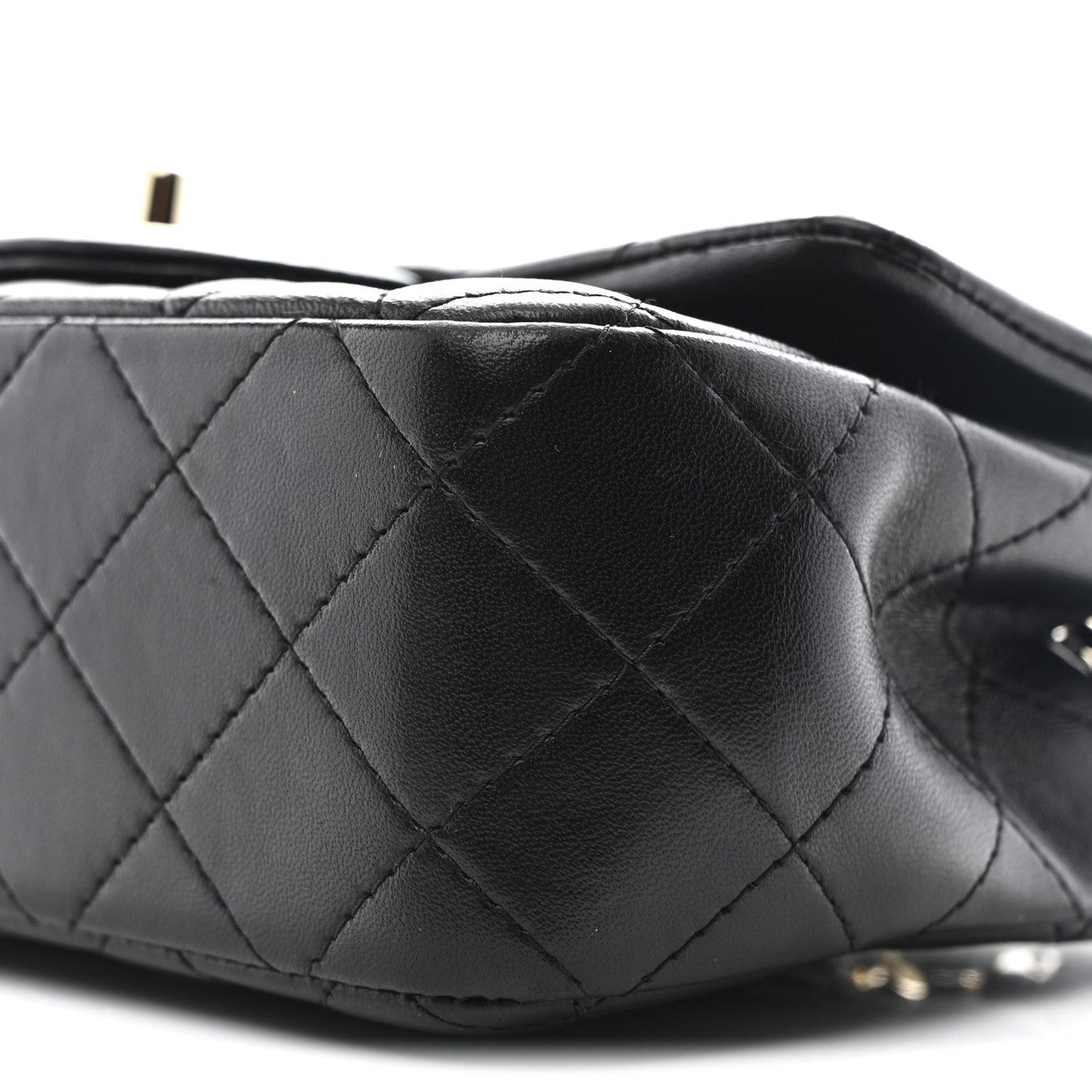 Lambskin Quilted Mini Rectangular Flap Black