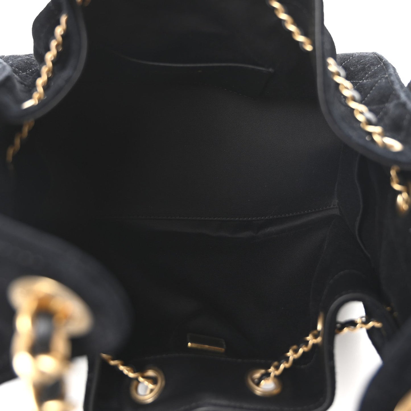 Suede Quilted Small Chanel 25 Handbag Black