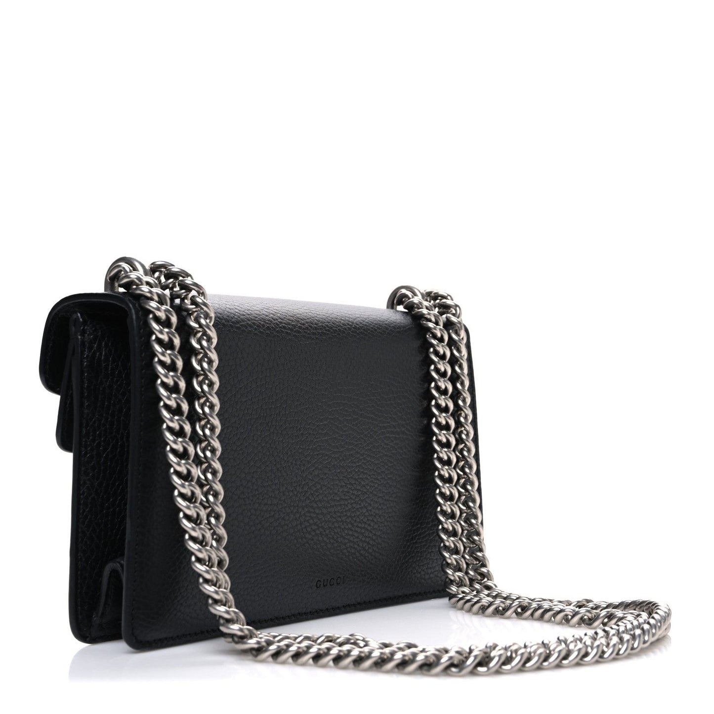 Dollar Calfskin Enamel Small Dionysus Shoulder Bag Black Electric Blue