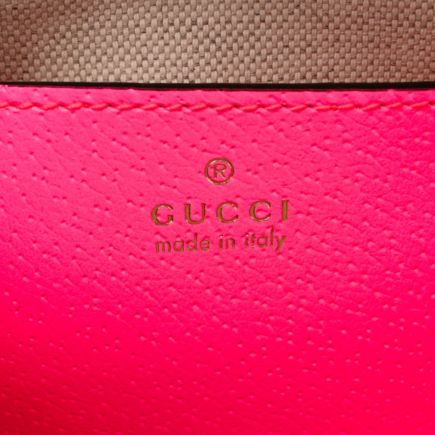 GG Supreme Monogram Textured Dollar Calfskin Web Ophidia Small Crossbody Bag Beige Ebony Fuchsia