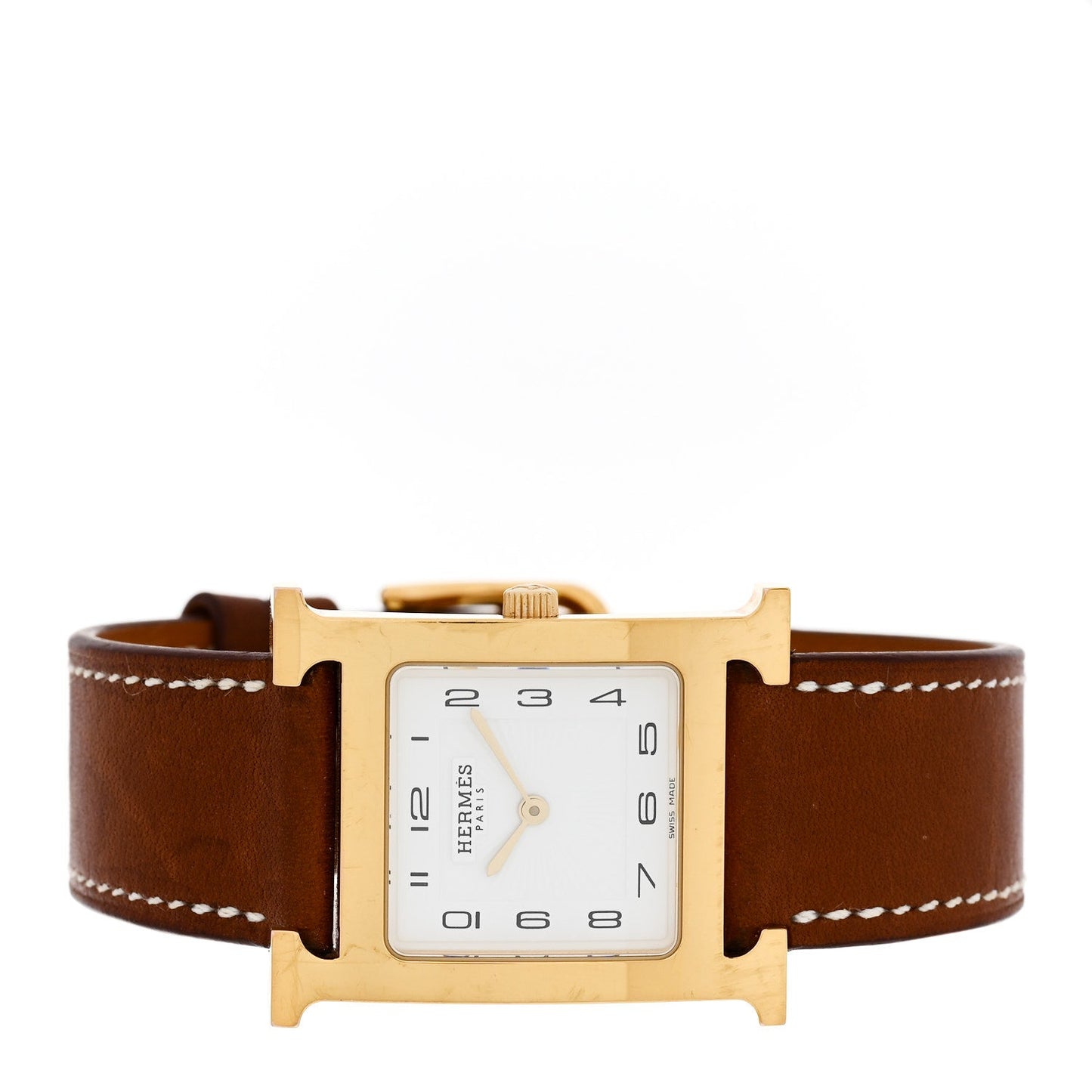 Stainless Steel Epsom 26mm Heure H Hour Quartz Watch Gold