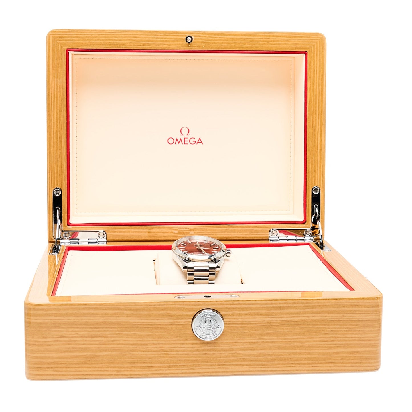 Stainless Steel 38mm Seamaster Aqua Terra Master Co-Axial Chronometer Automatic Watch Red 220.10.38.20.13.003