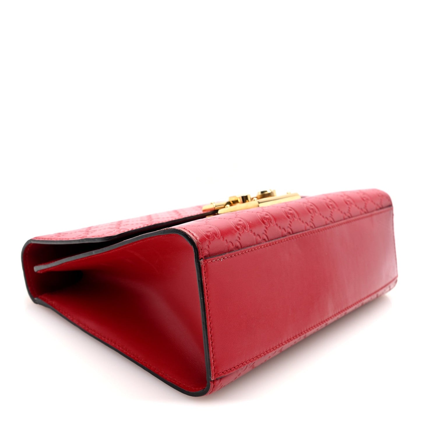 Guccissima Medium Padlock Shoulder Bag Hibiscus Red