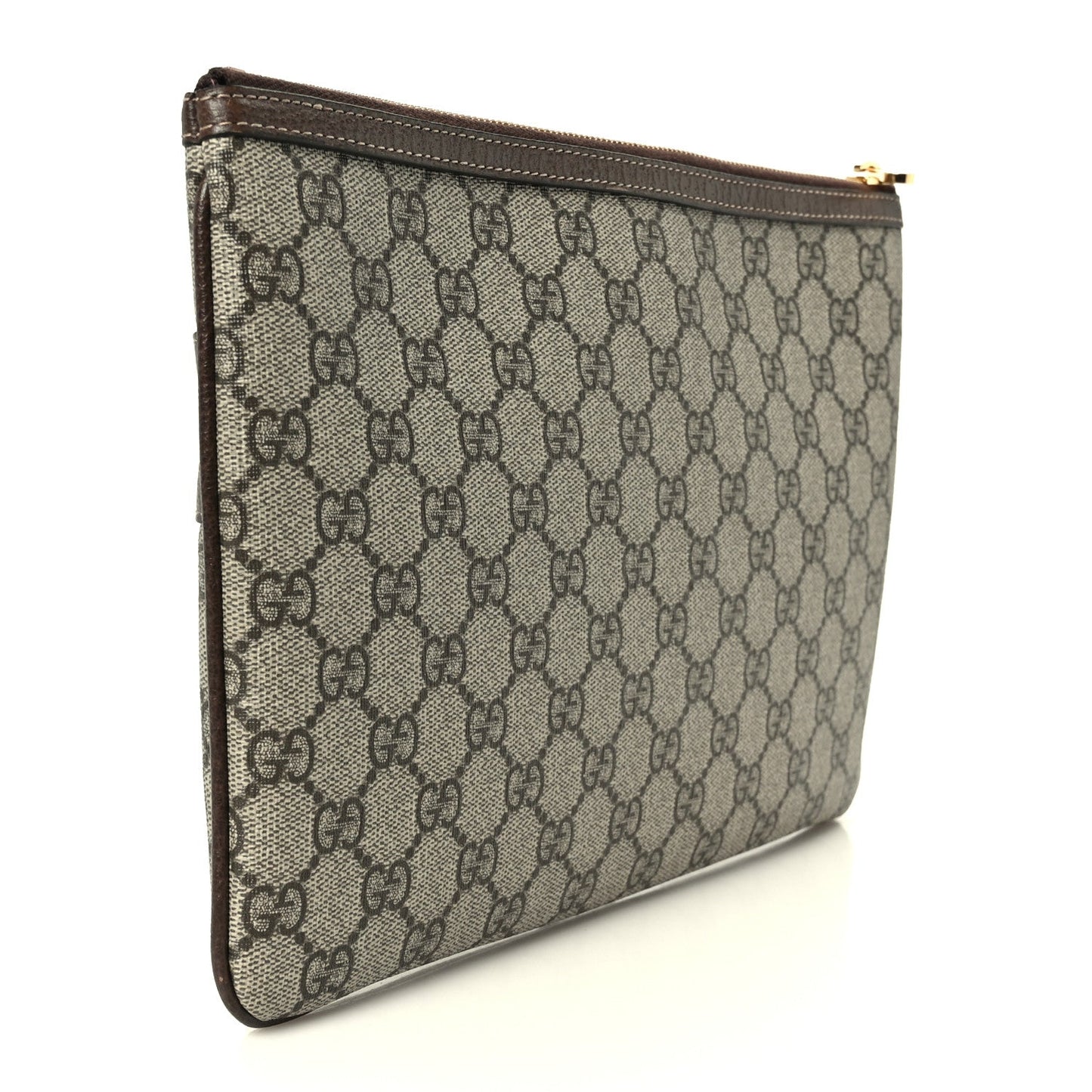 GG Supreme Monogram Large Ophidia Pouch Clutch Brown