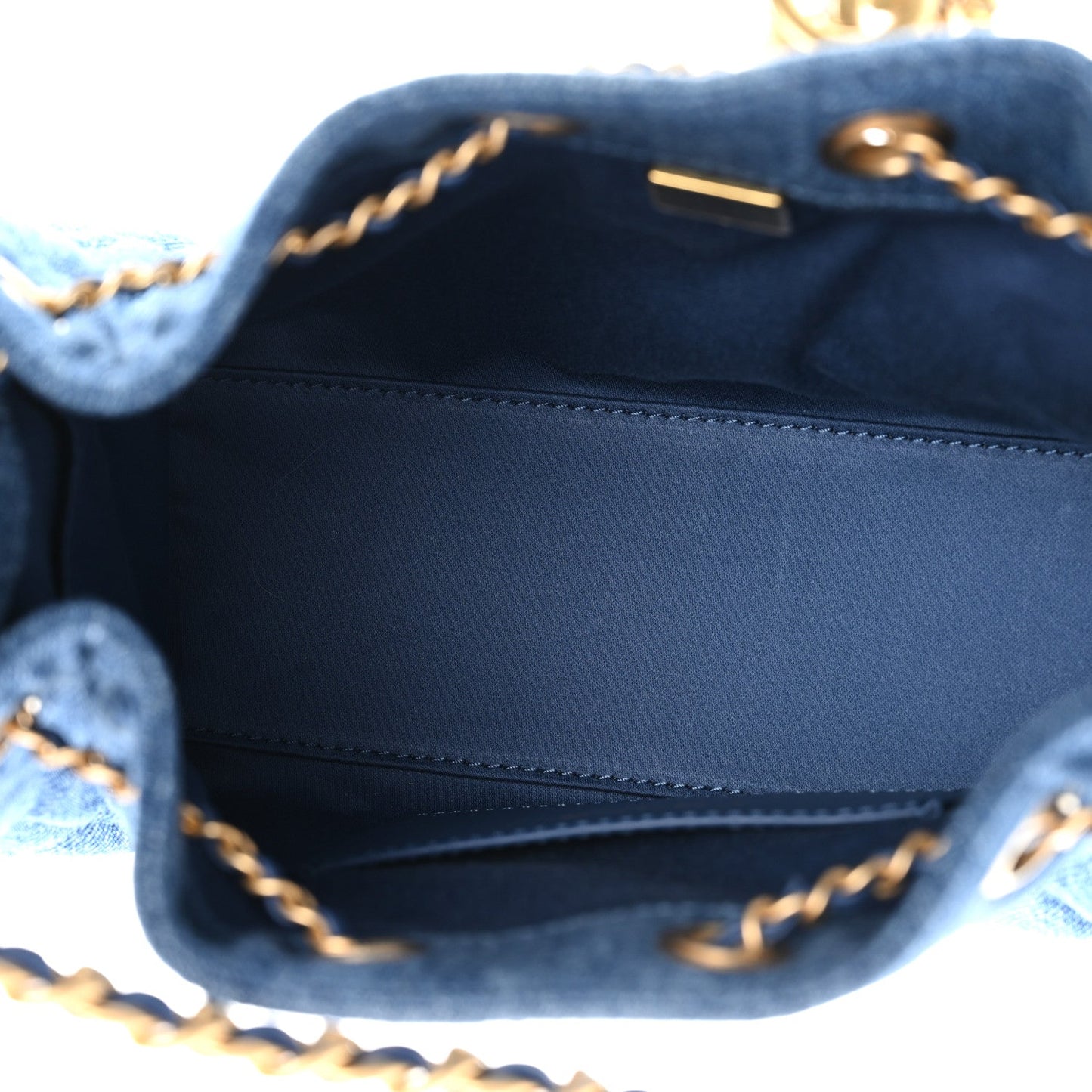 Washed Denim Quilted Mini Chanel 25 Handbag Blue