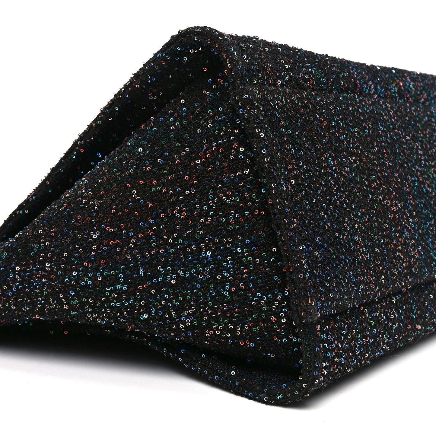 Calfskin Sequin Medium Deauville Tote Black