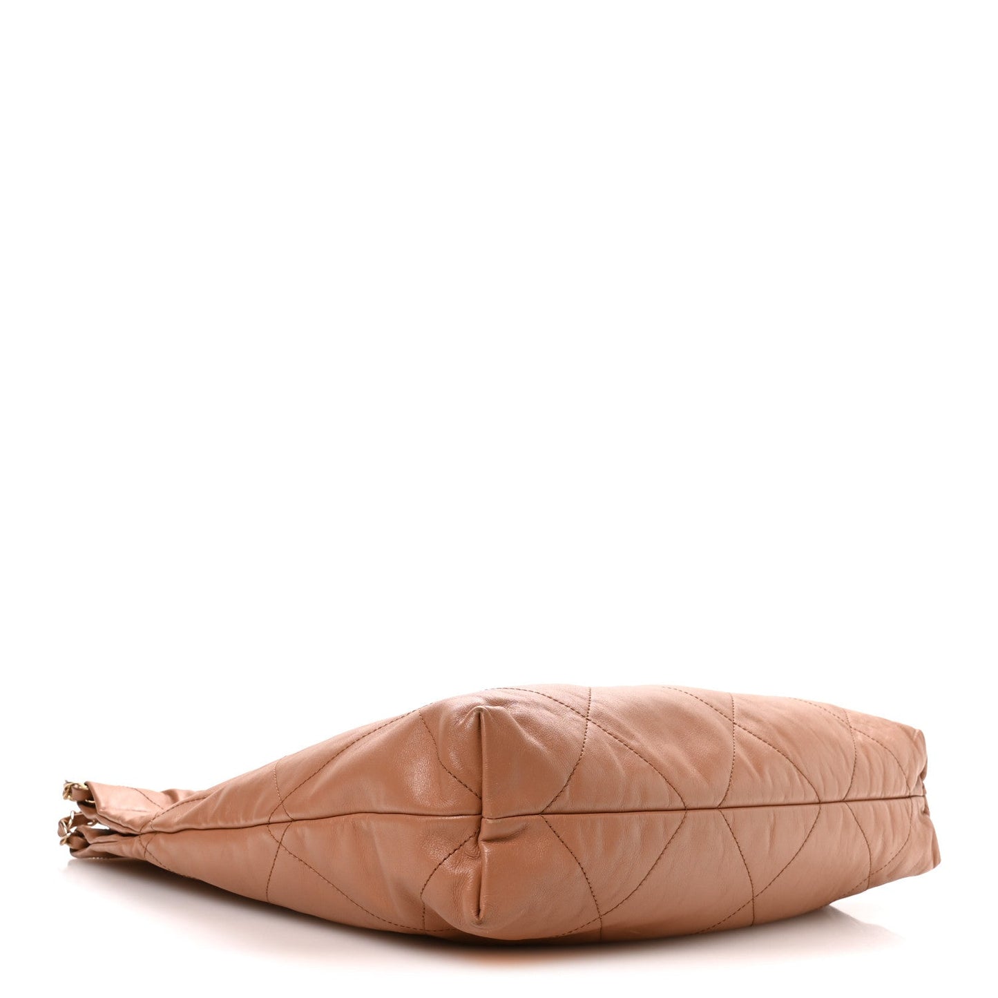 Shiny Calfskin Quilted Chanel 22 Camel