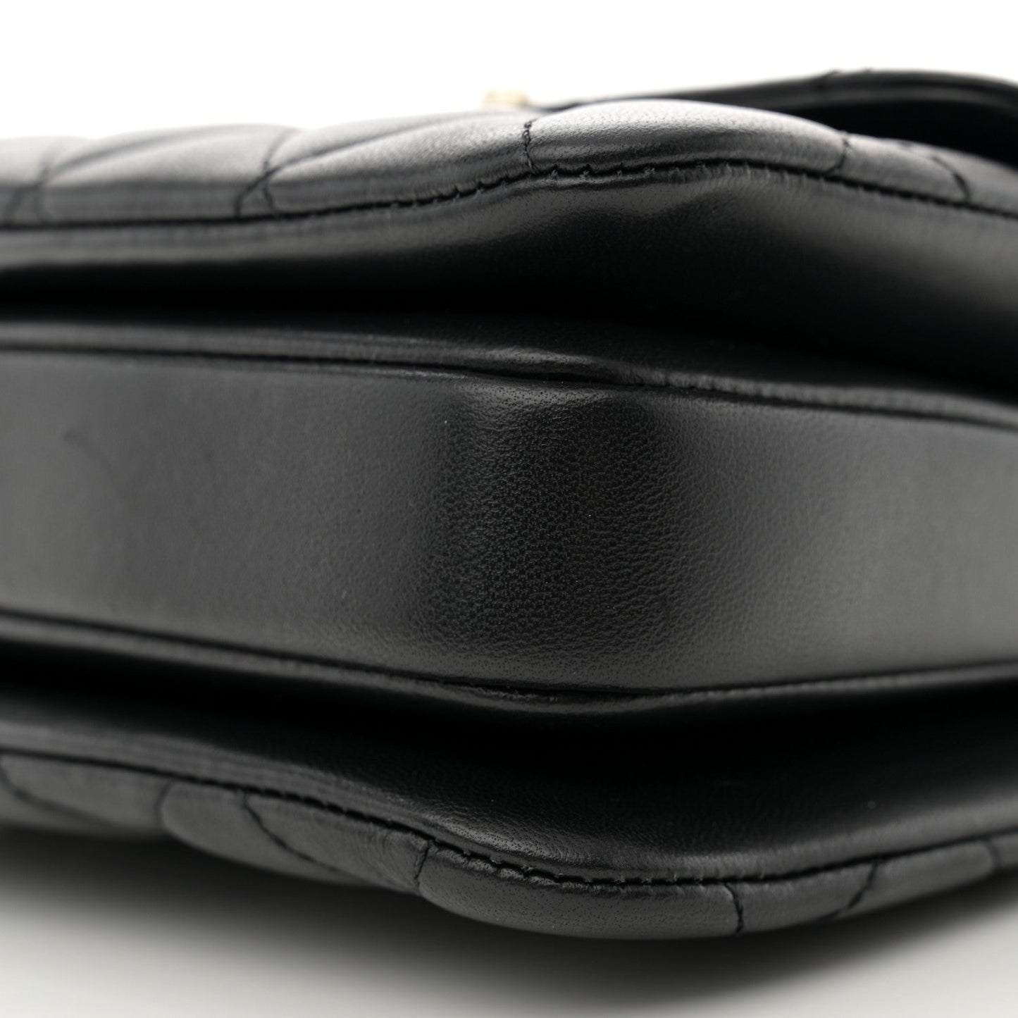 Lambskin Quilted Mini Trendy CC Dual Handle Flap Bag Black