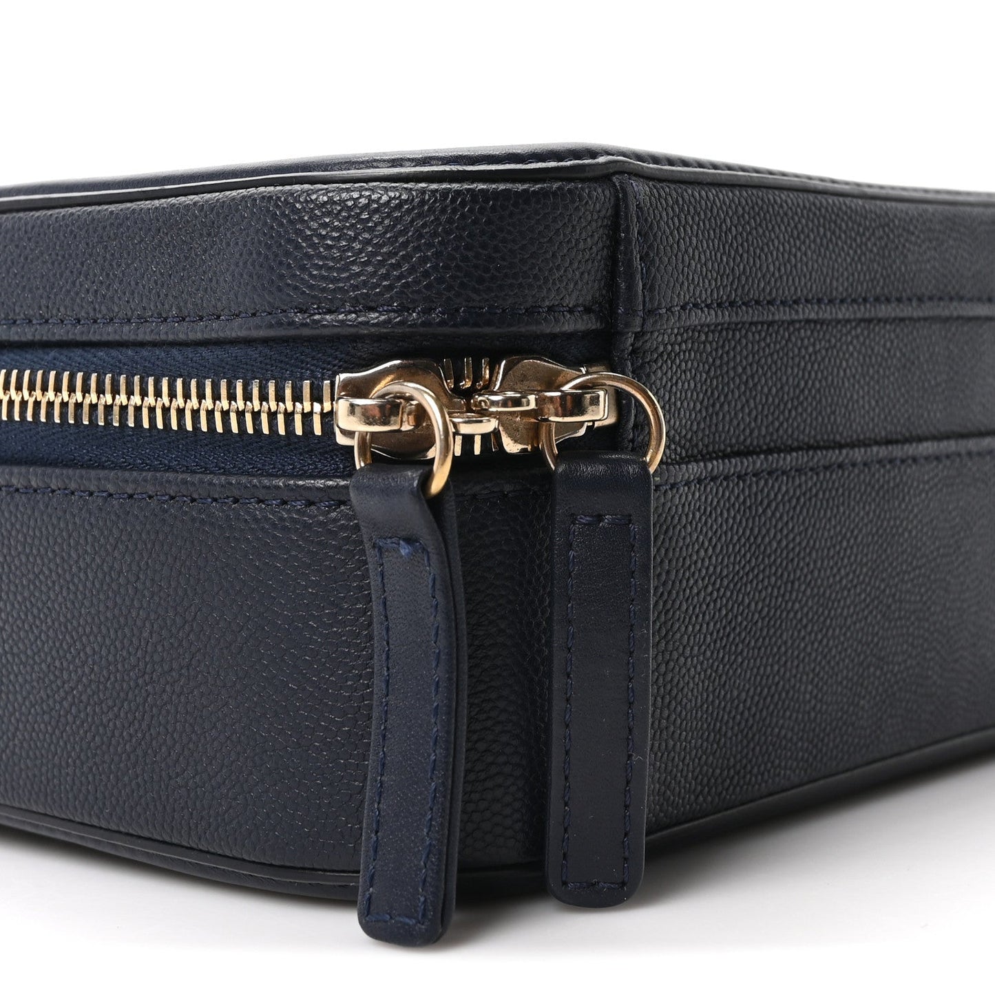 Caviar Quilted Medium CC Filigree Vanity Case Navy