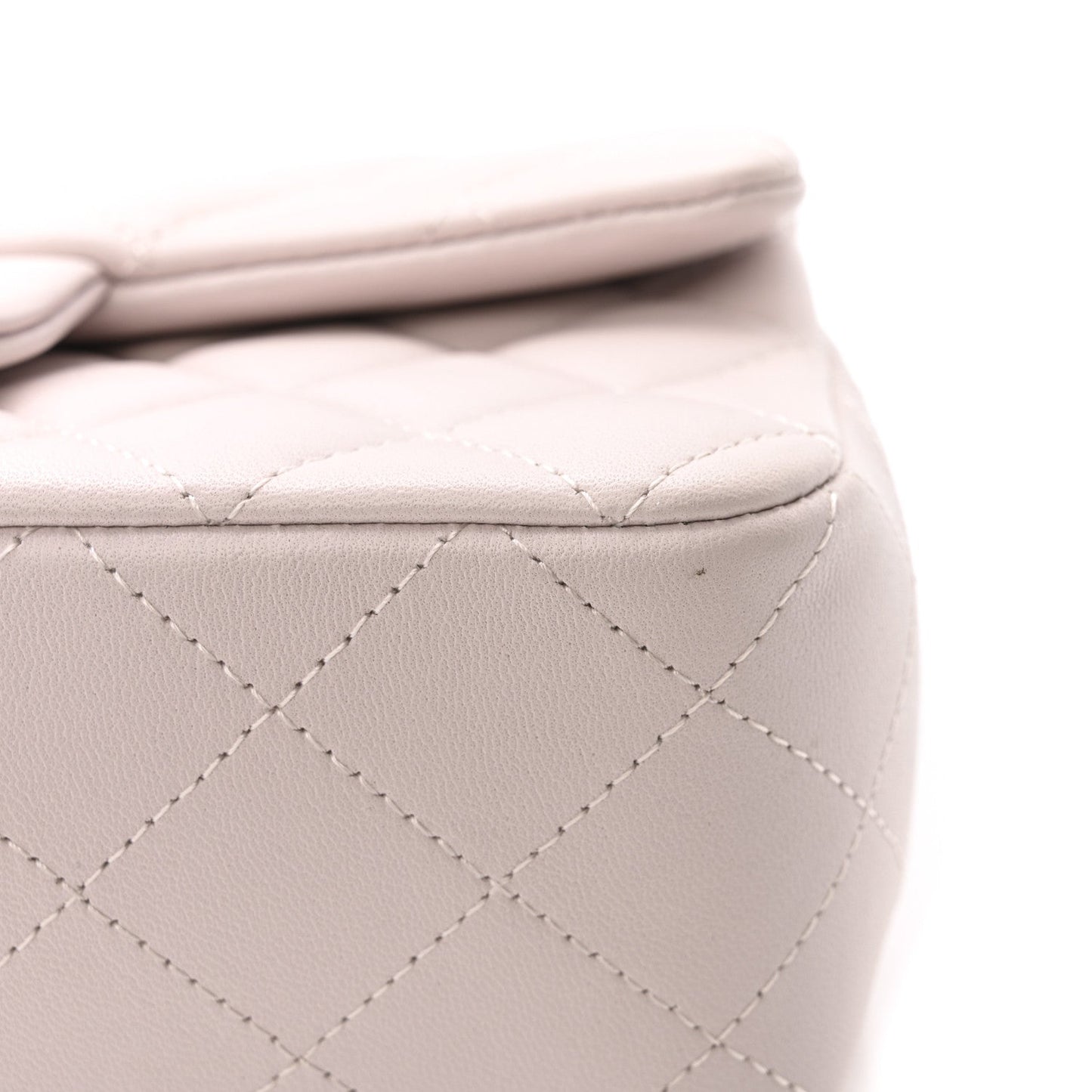 Lambskin Quilted Mini Rectangular Flap Light Purple
