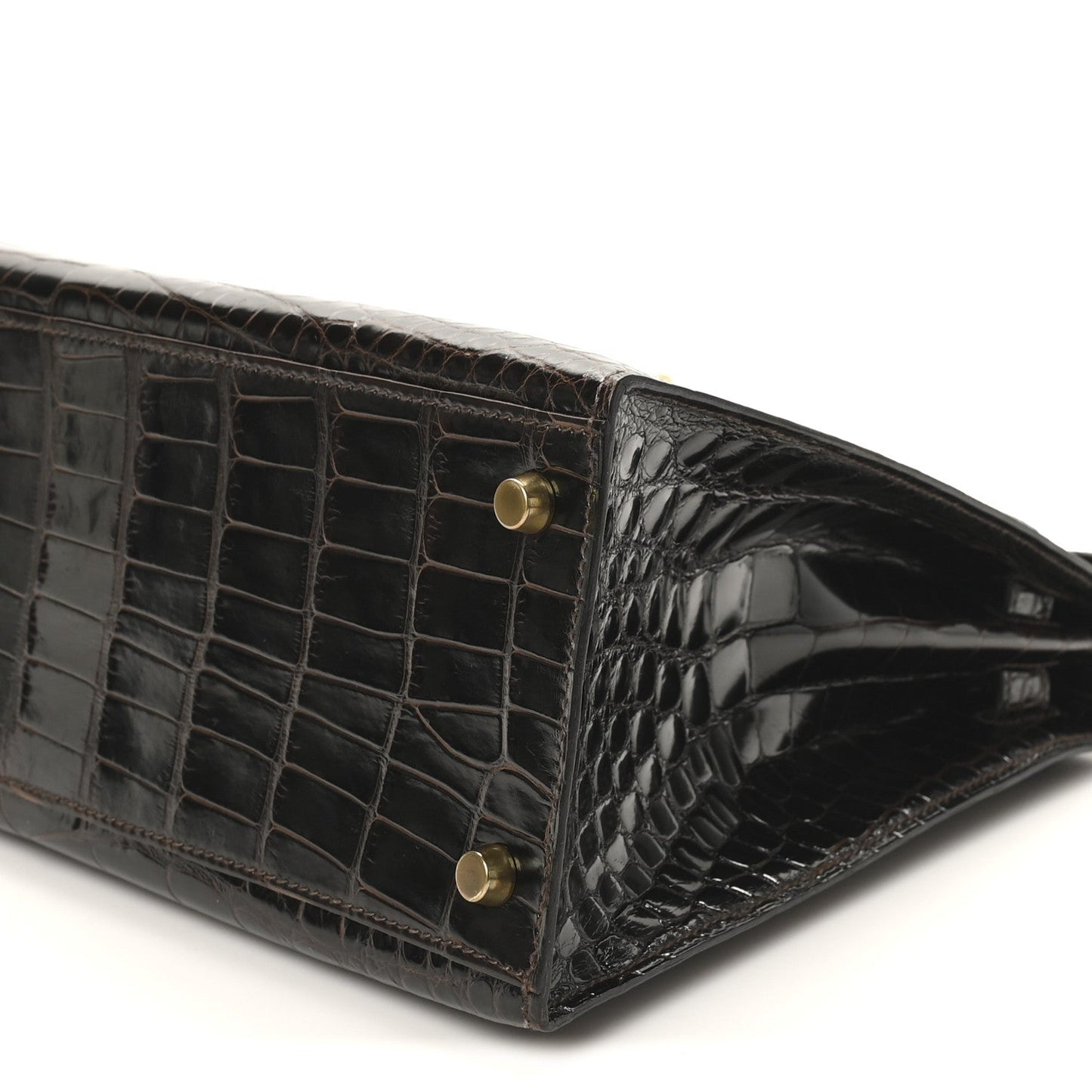 Shiny Alligator Kelly Sellier 32 Havane