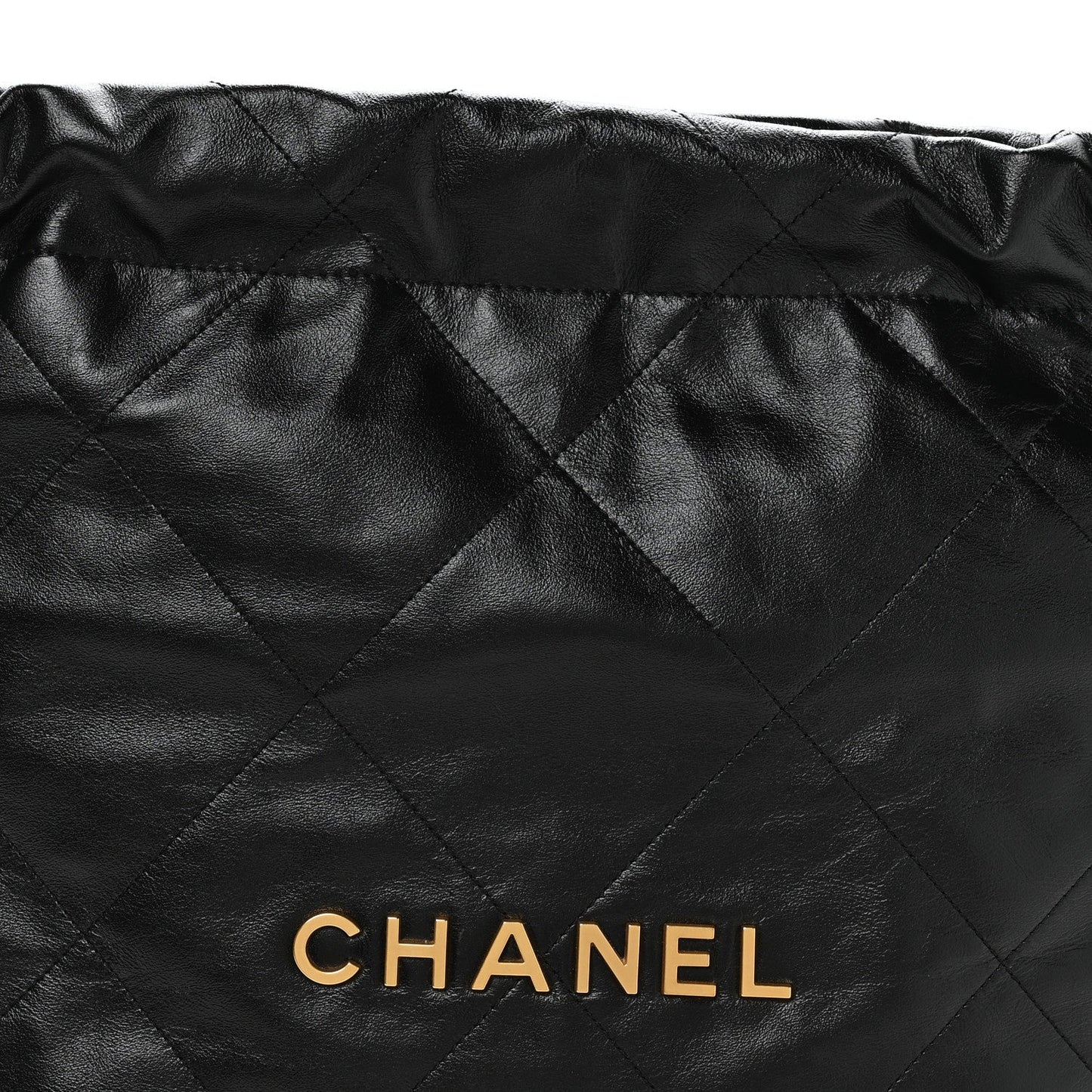 Shiny Calfskin Quilted Small Chanel 22 Black