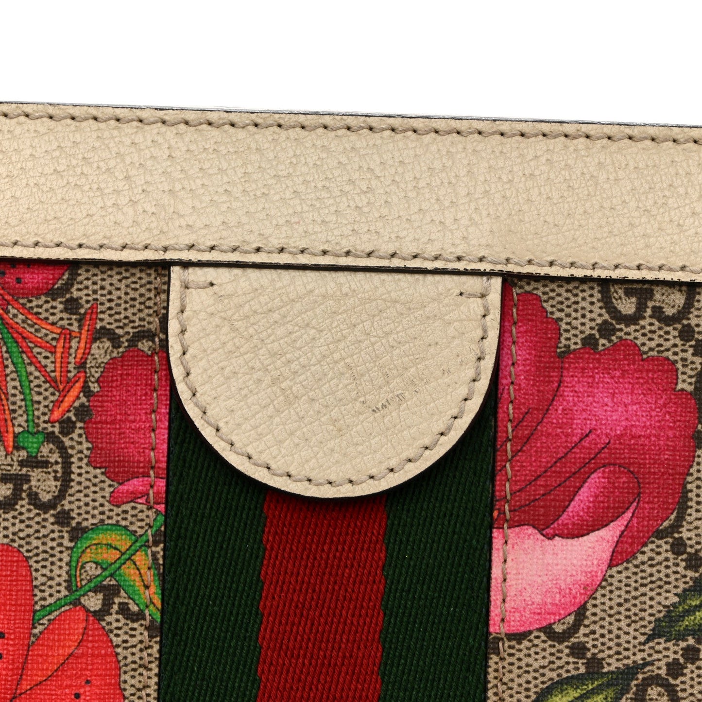 GG Supreme Monogram Flora Web Small Ophidia Chain Shoulder Bag White