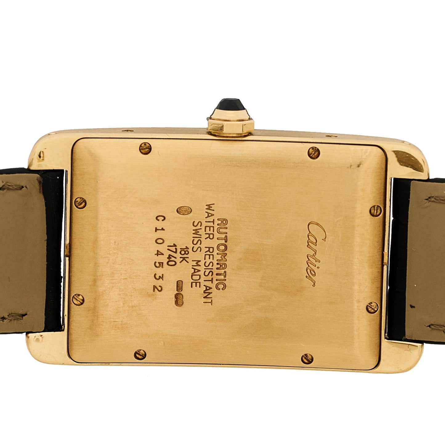 18K Yellow Gold Alligator 26mm Tank Americaine Automatic Watch