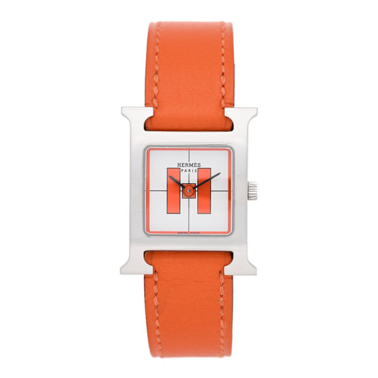 Stainless Steel Swift 21mm Heure H Hour Quartz Watch Orange