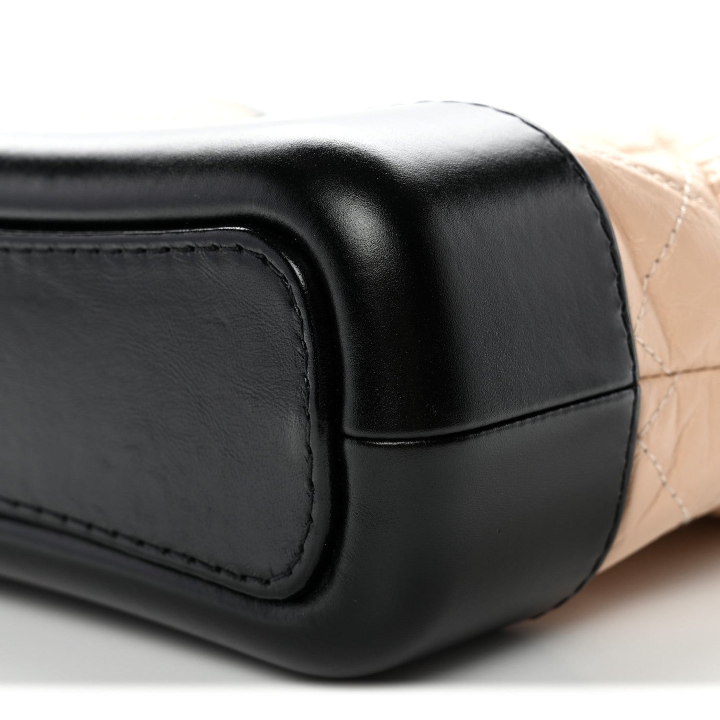 Aged Calfskin Quilted Small Gabrielle Hobo Beige Black